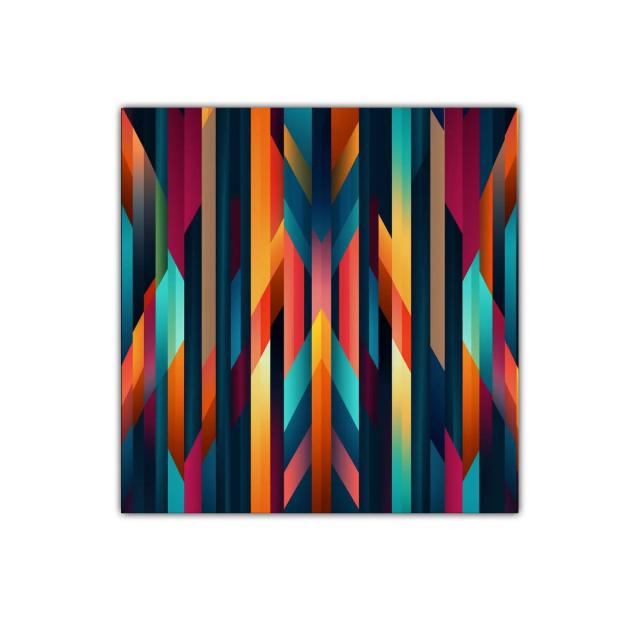 Composición geométrica en vibrantes tonos cálidos y fríos
