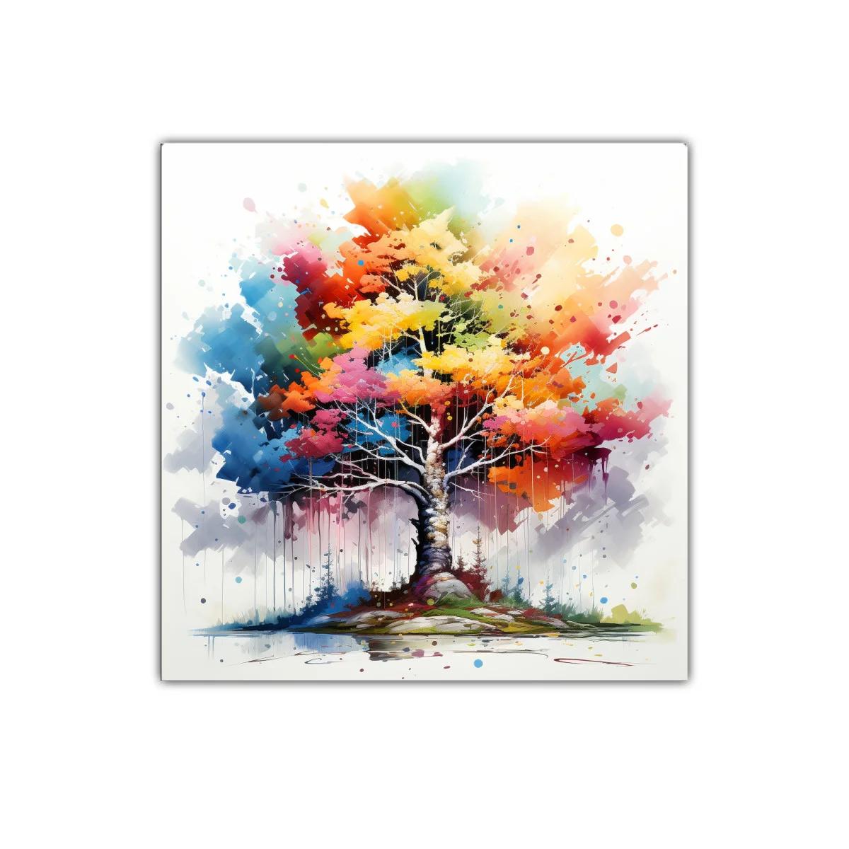 Árbol vibrante de colores con fondo difuminado elegante — imagen principal