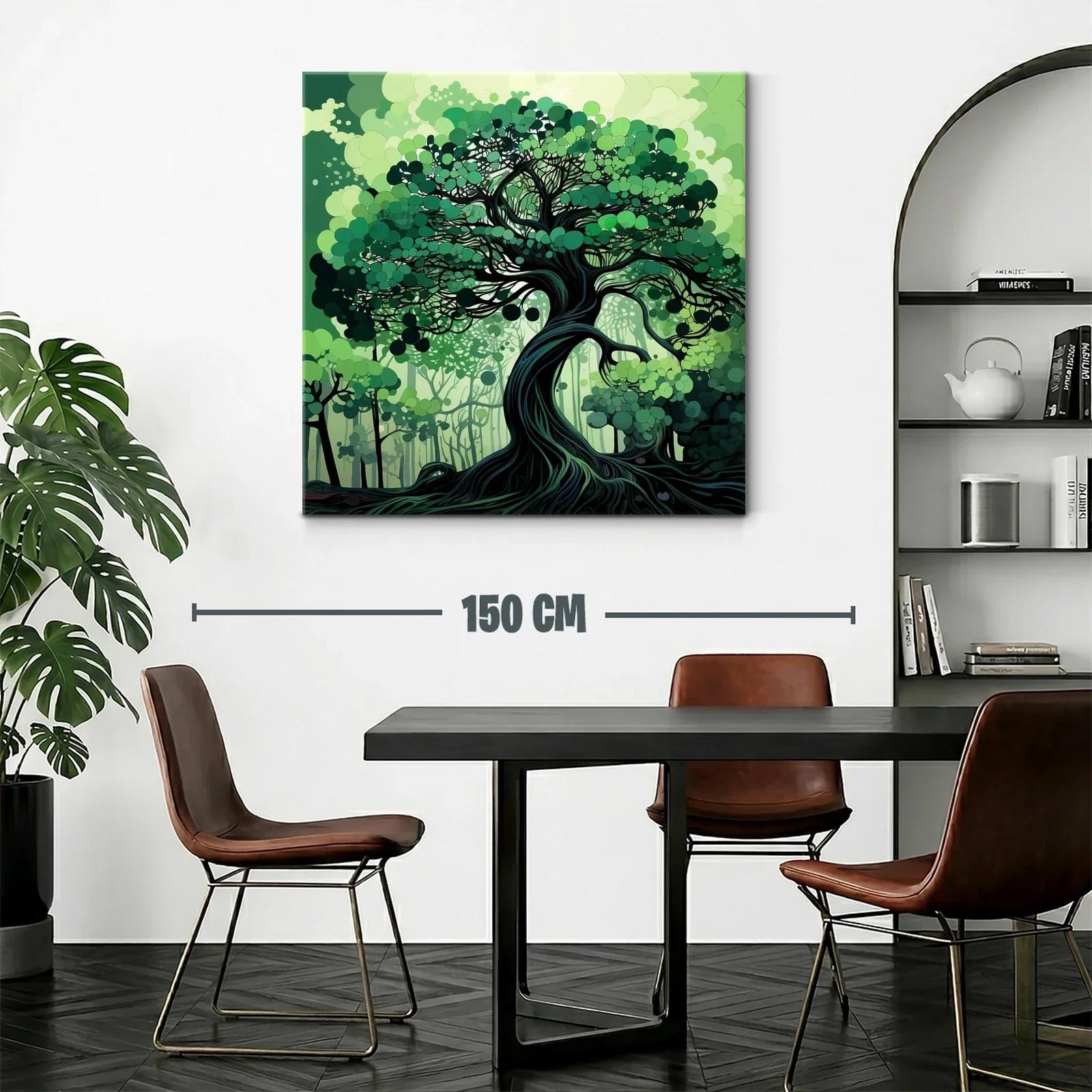 Árbol en Verde con Movimiento y Detalles Abstractos — miniatura 2