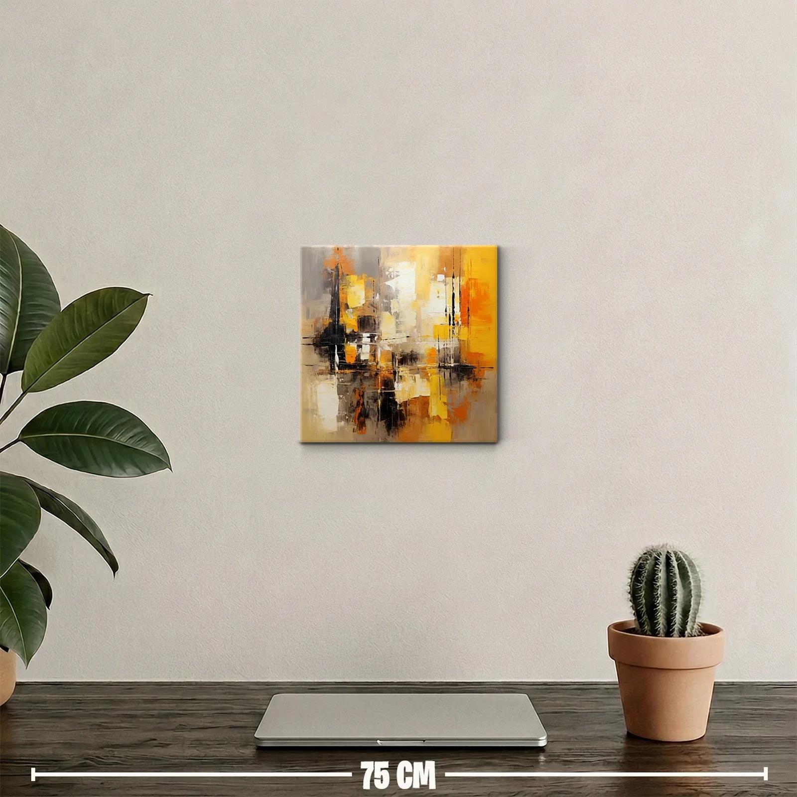 Cuadro Abstracto en Tonos Cálidos para Decoración Moderna — miniatura 2