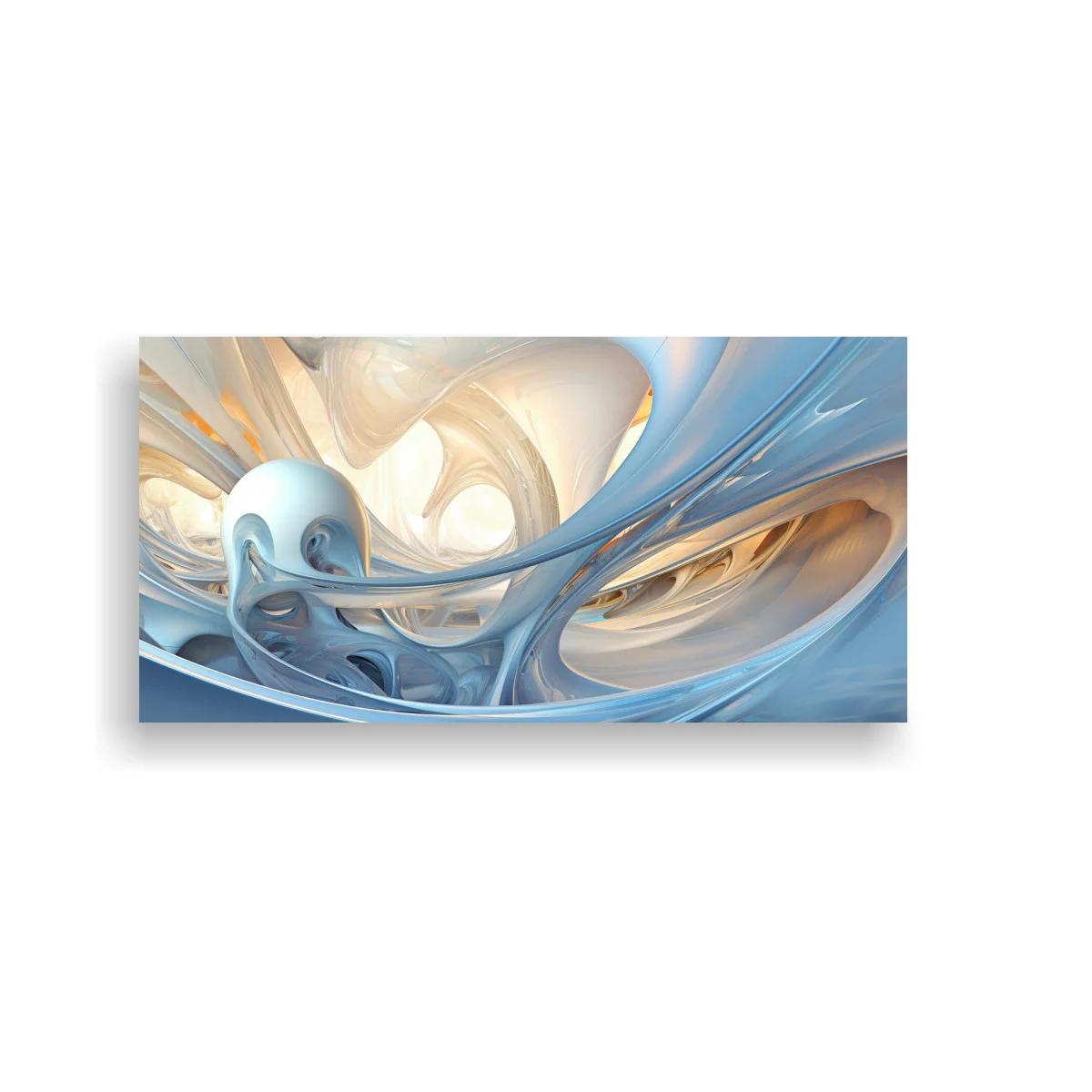Cuadro formas fluidas abstractas en espiral con óvalos huecos — imagen principal