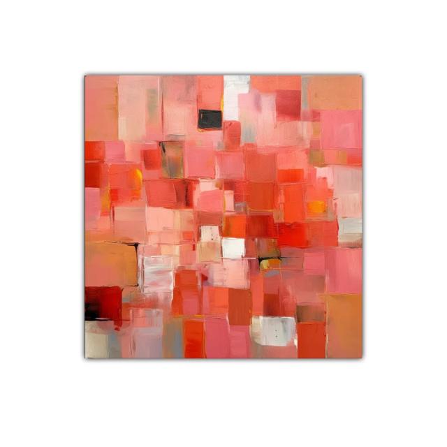 Cuadro decorativo de formas geométricas en tonos cálidos