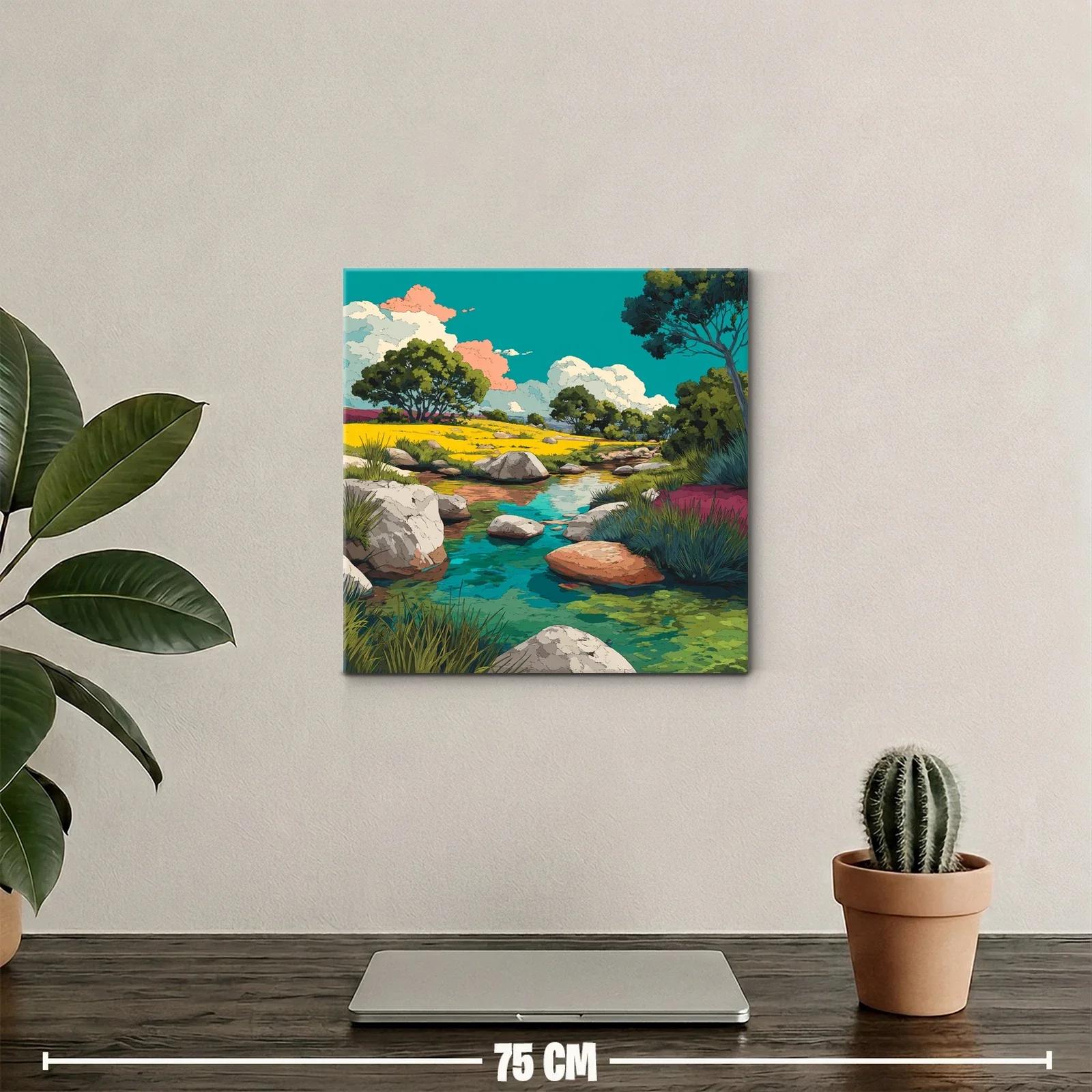 Paisaje natural con río sereno y árboles verdes — miniatura 2