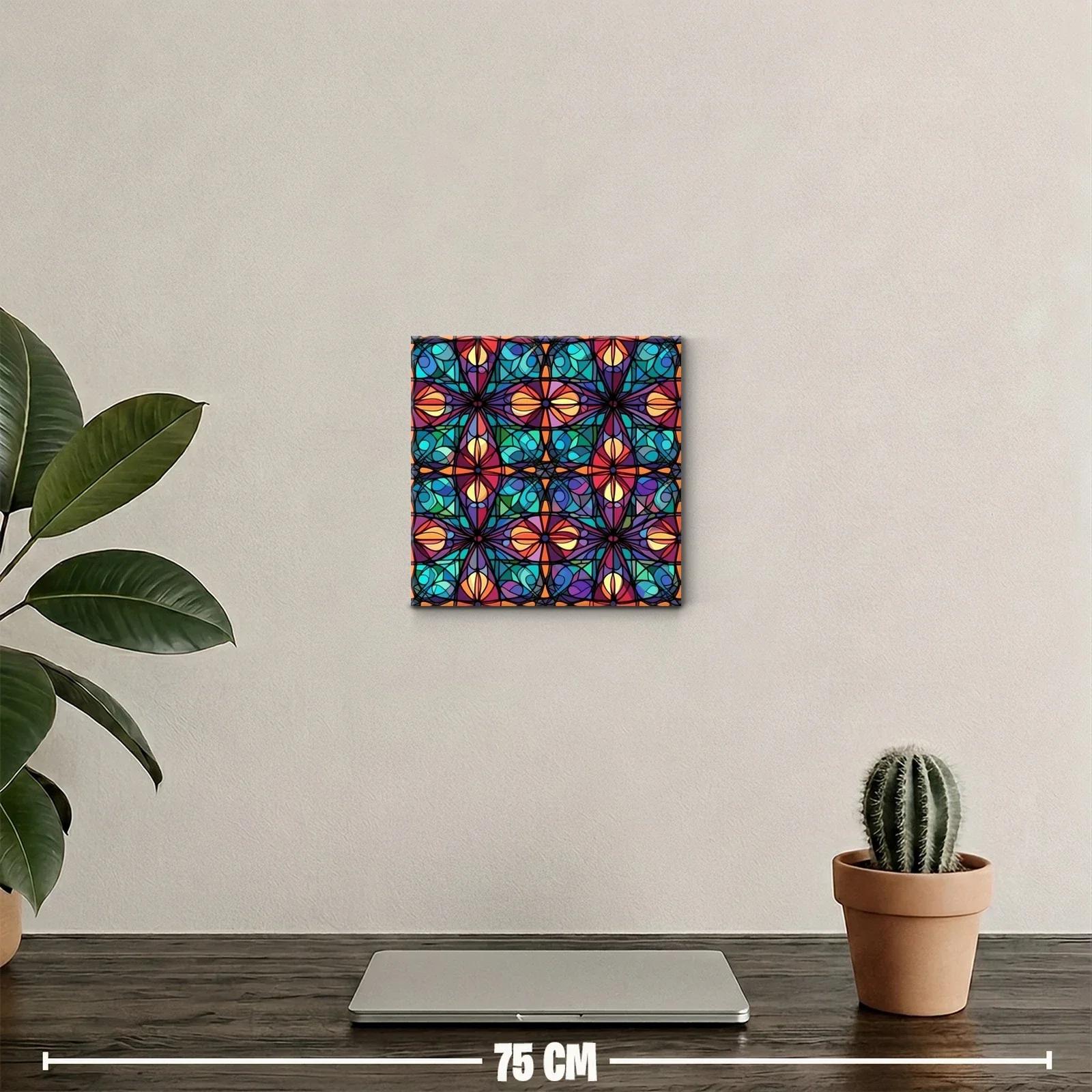Diseño geométrico colorido con estilo vitral — miniatura 2