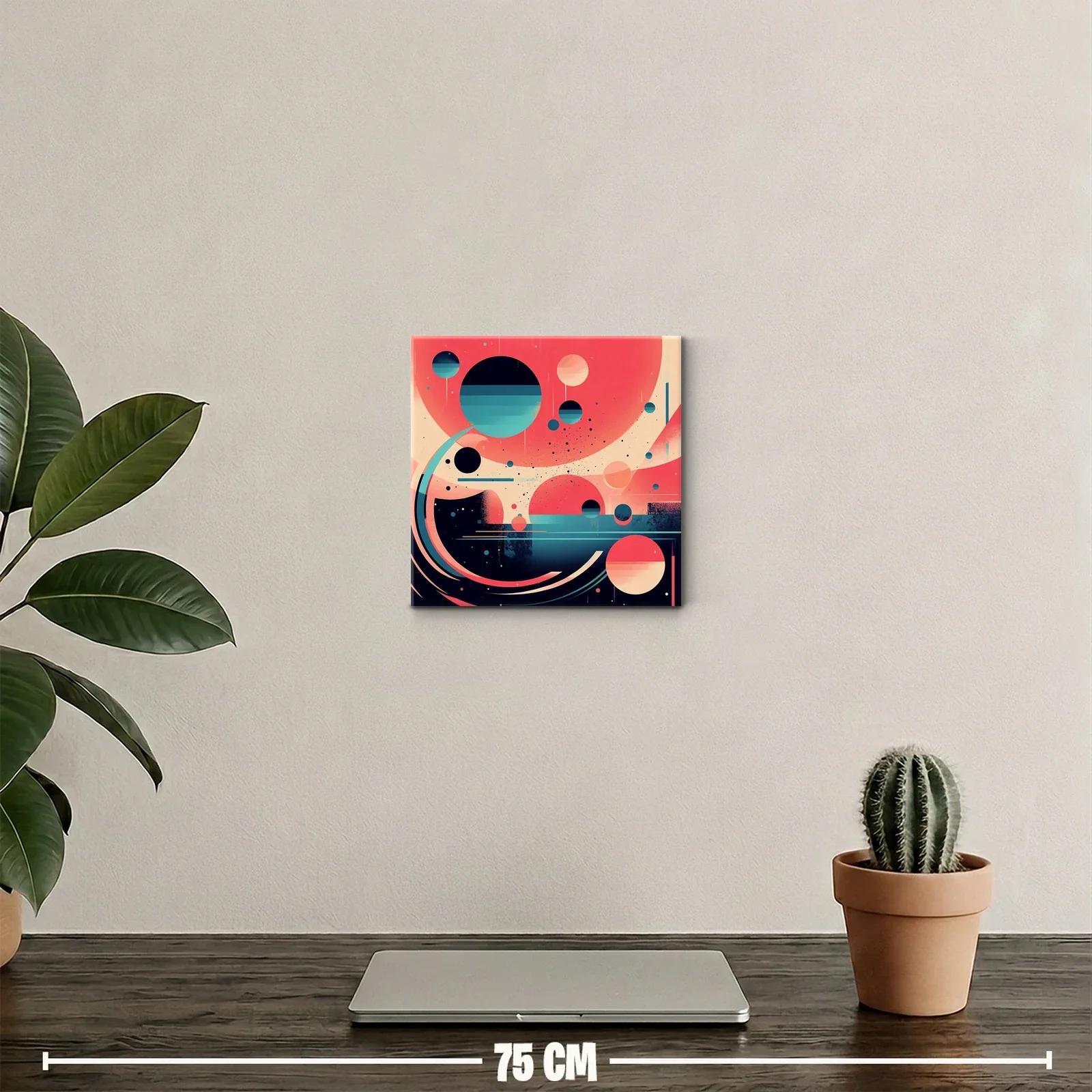 Composición abstracta con esferas y tonos coral y azul — miniatura 2