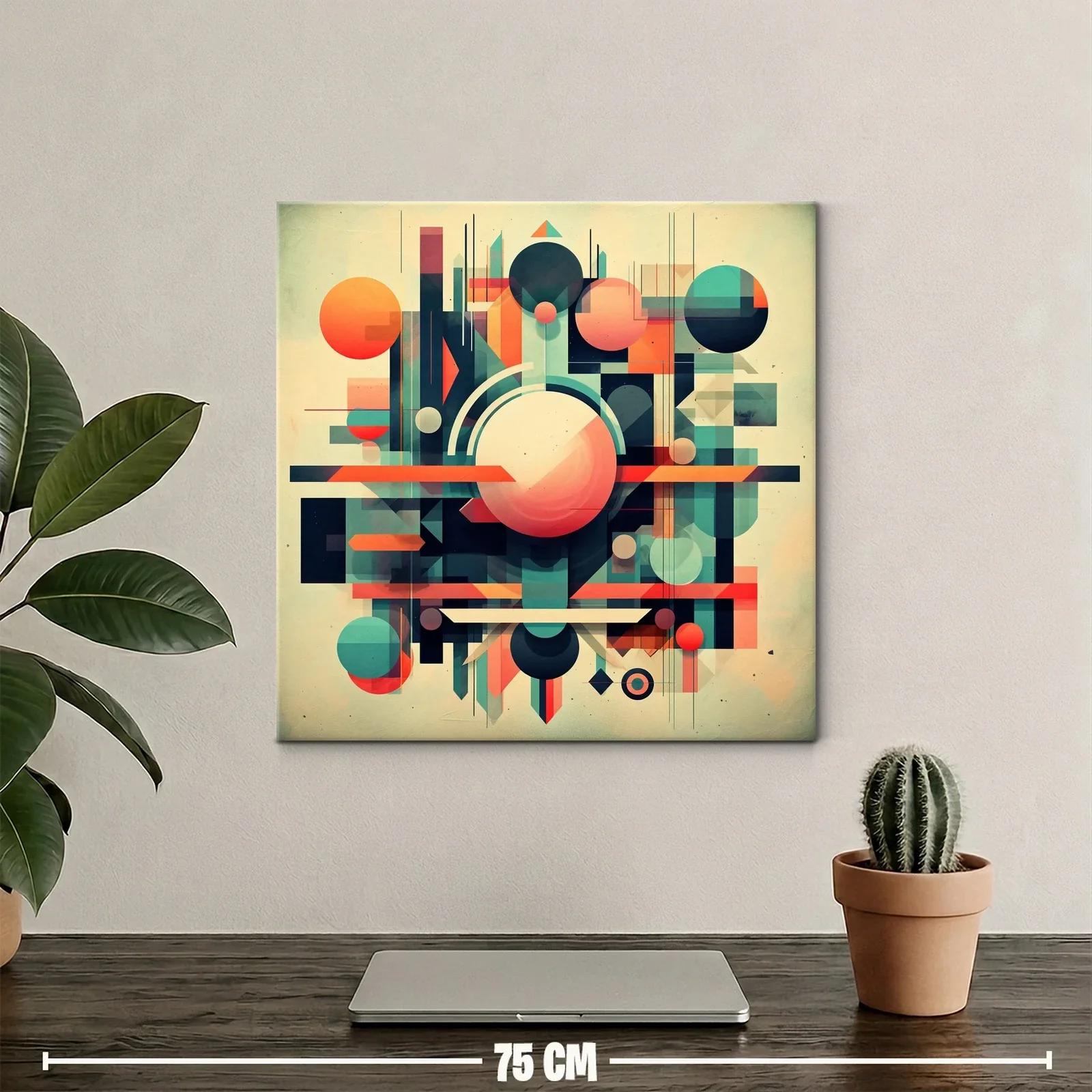 Composición geométrica vibrante con formas circulares y líneas — miniatura 2