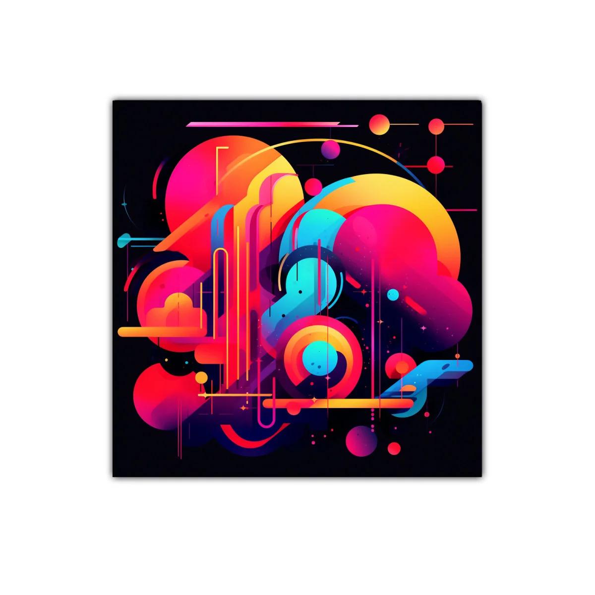 Cuadro abstracto con formas geométricas y colores vibrantes — imagen principal