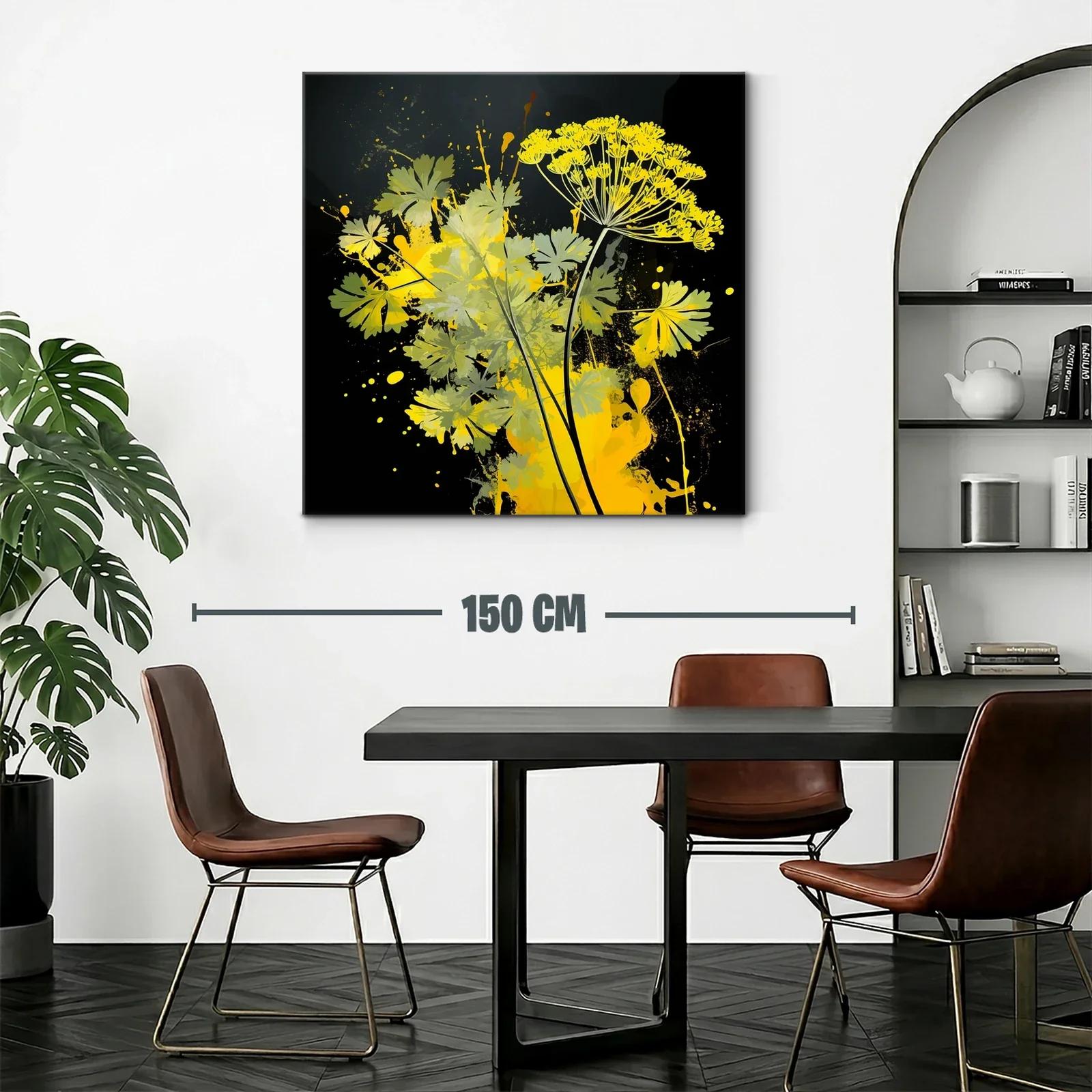Flores amarillas vibrantes sobre fondo oscuro moderno — miniatura 2