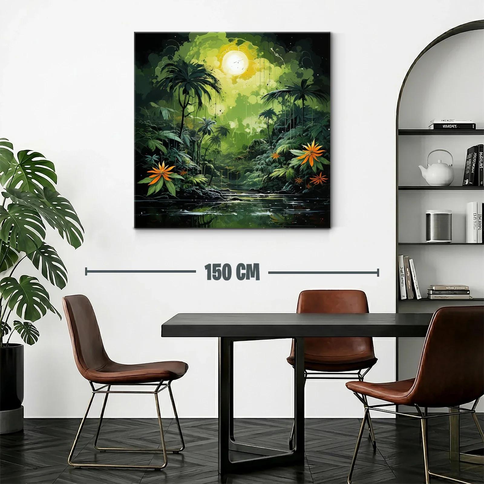 Paisaje selvático con vibrantes flores naranjas y luz intensa — miniatura 2