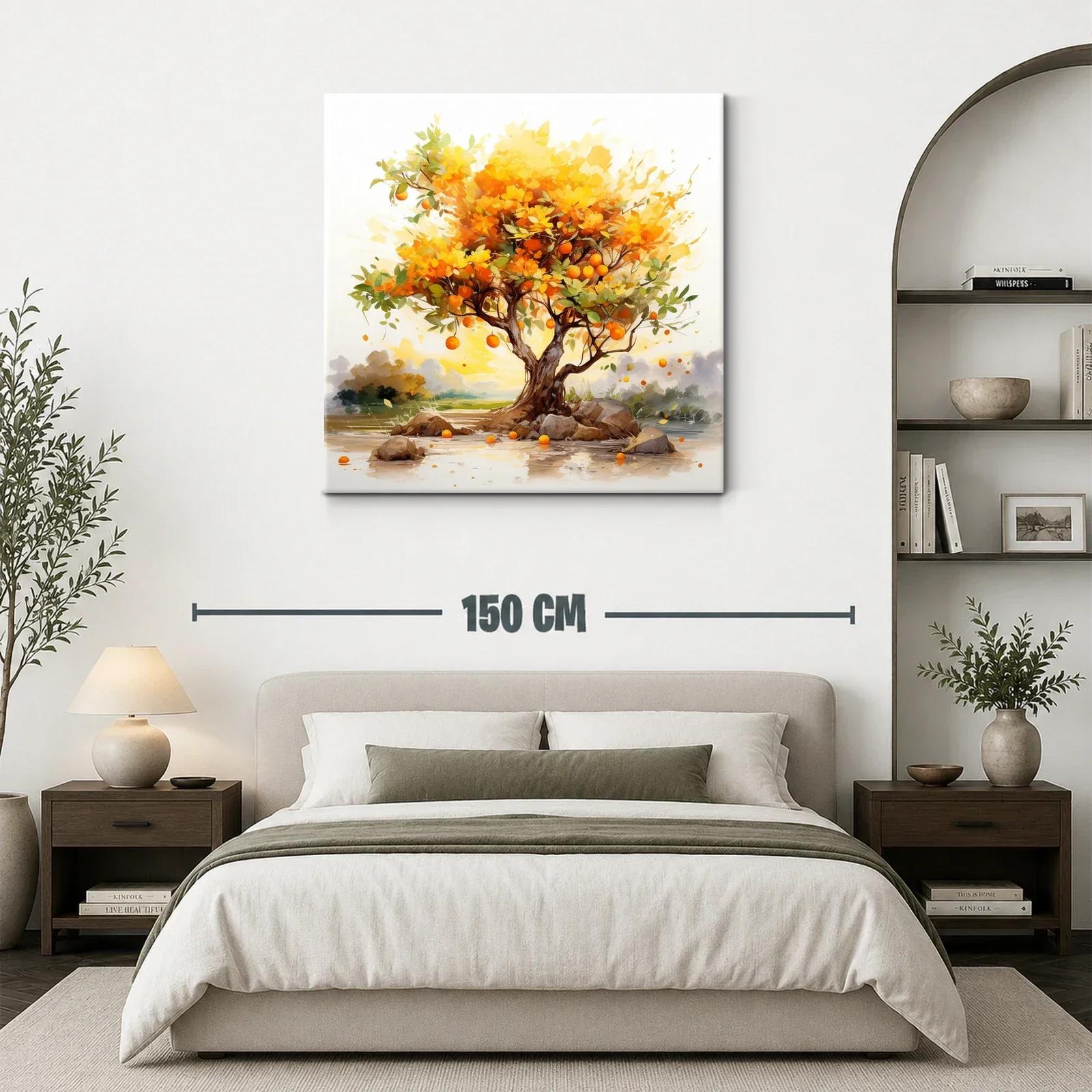 Árbol de naranjas iluminado en vibrantes tonos cálidos — miniatura 3