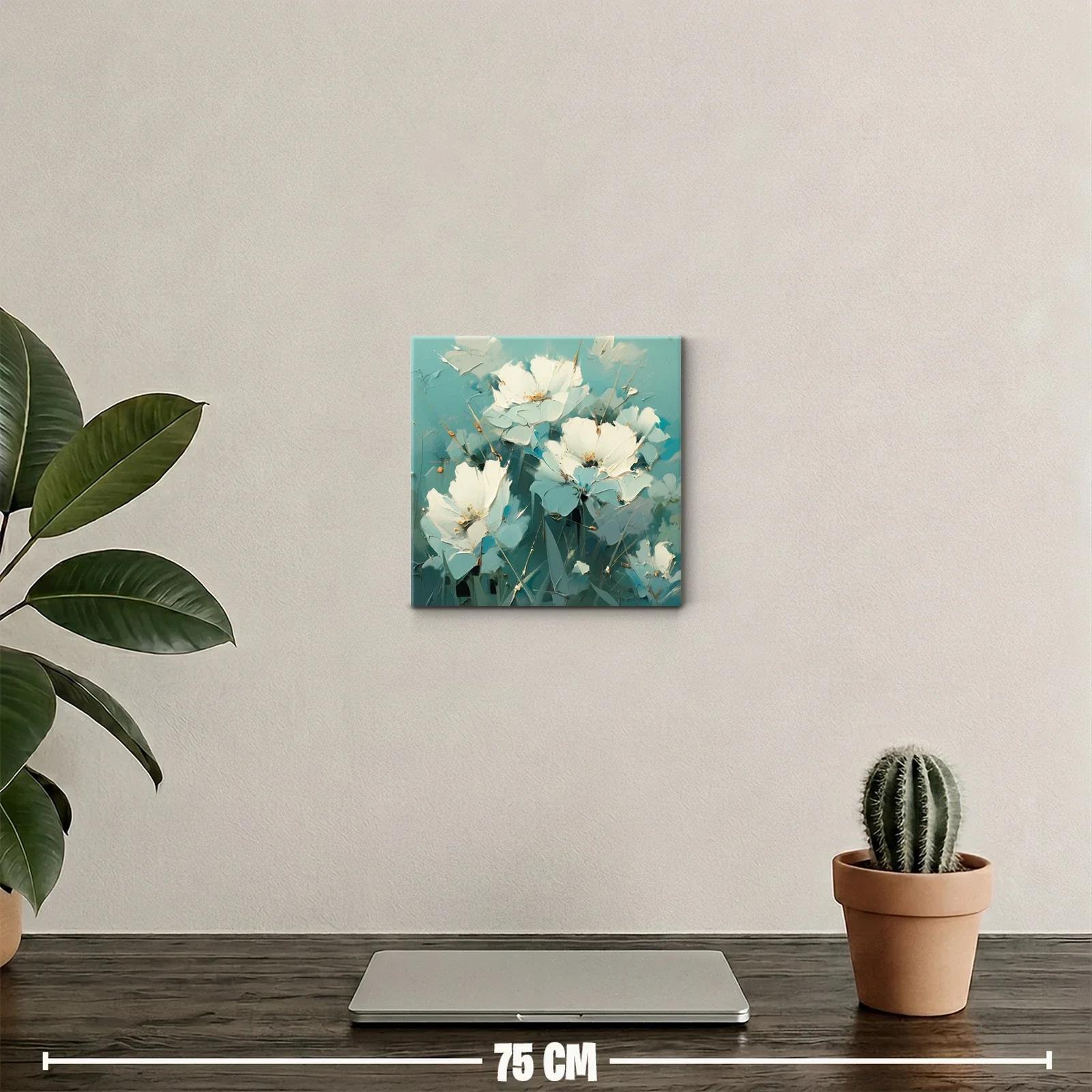 Flores blancas delicadas con fondo azul celeste — miniatura 2