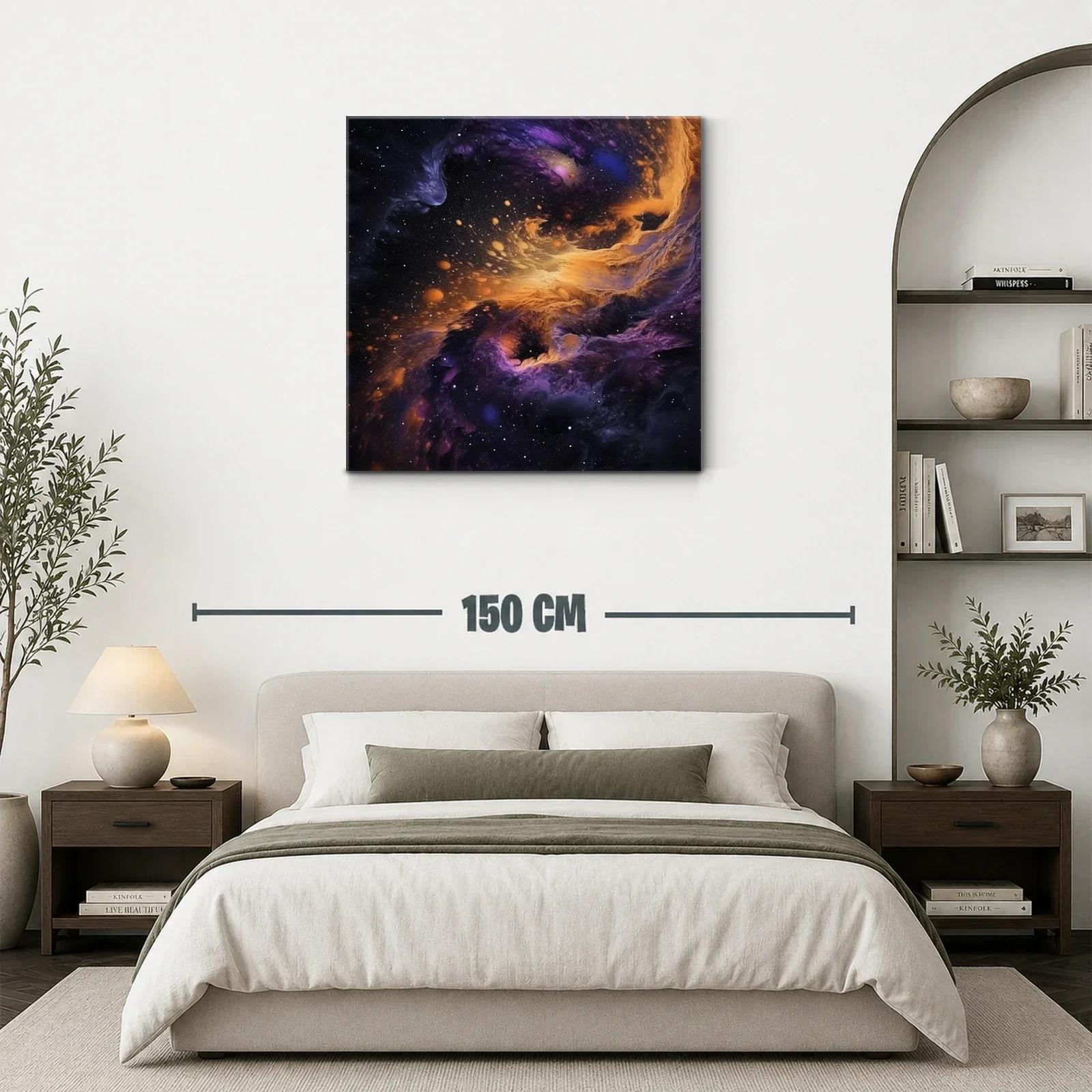 Explosión de galaxias con tonos violetas y dorados — miniatura 3