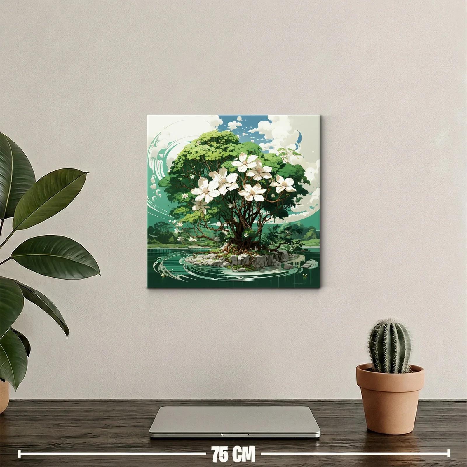 Árbol florido en isla rodeada de agua y naturaleza viva — miniatura 2