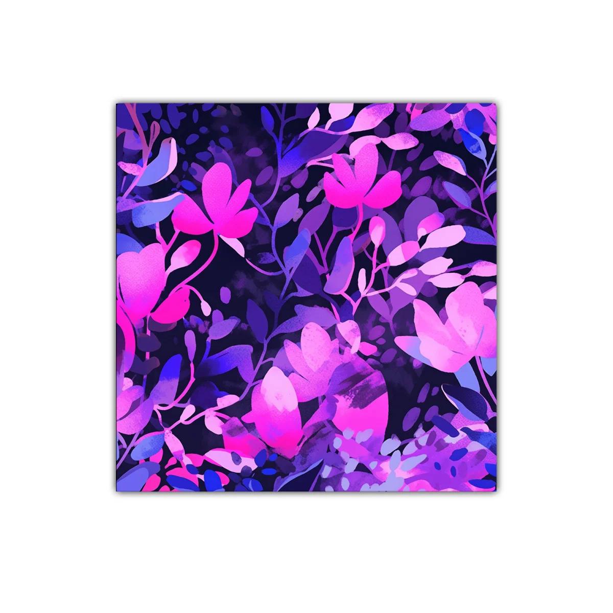 Cuadro decorativo de flores en tonos vibrantes morados y rosas — imagen principal