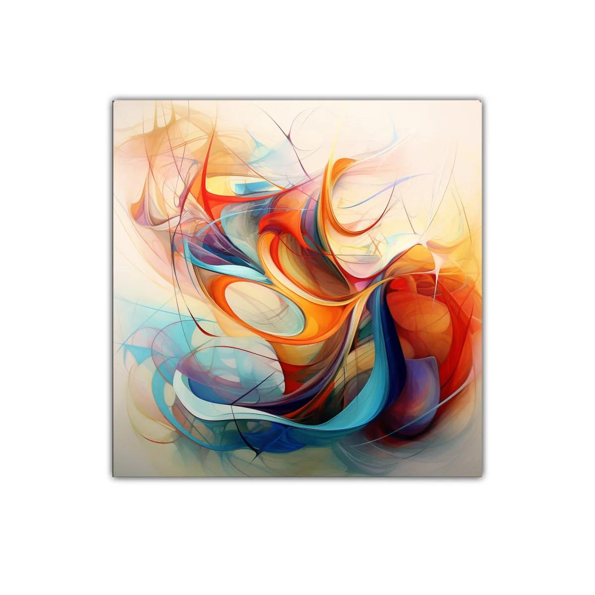 Composición abstracta con formas fluidas y vibrantes