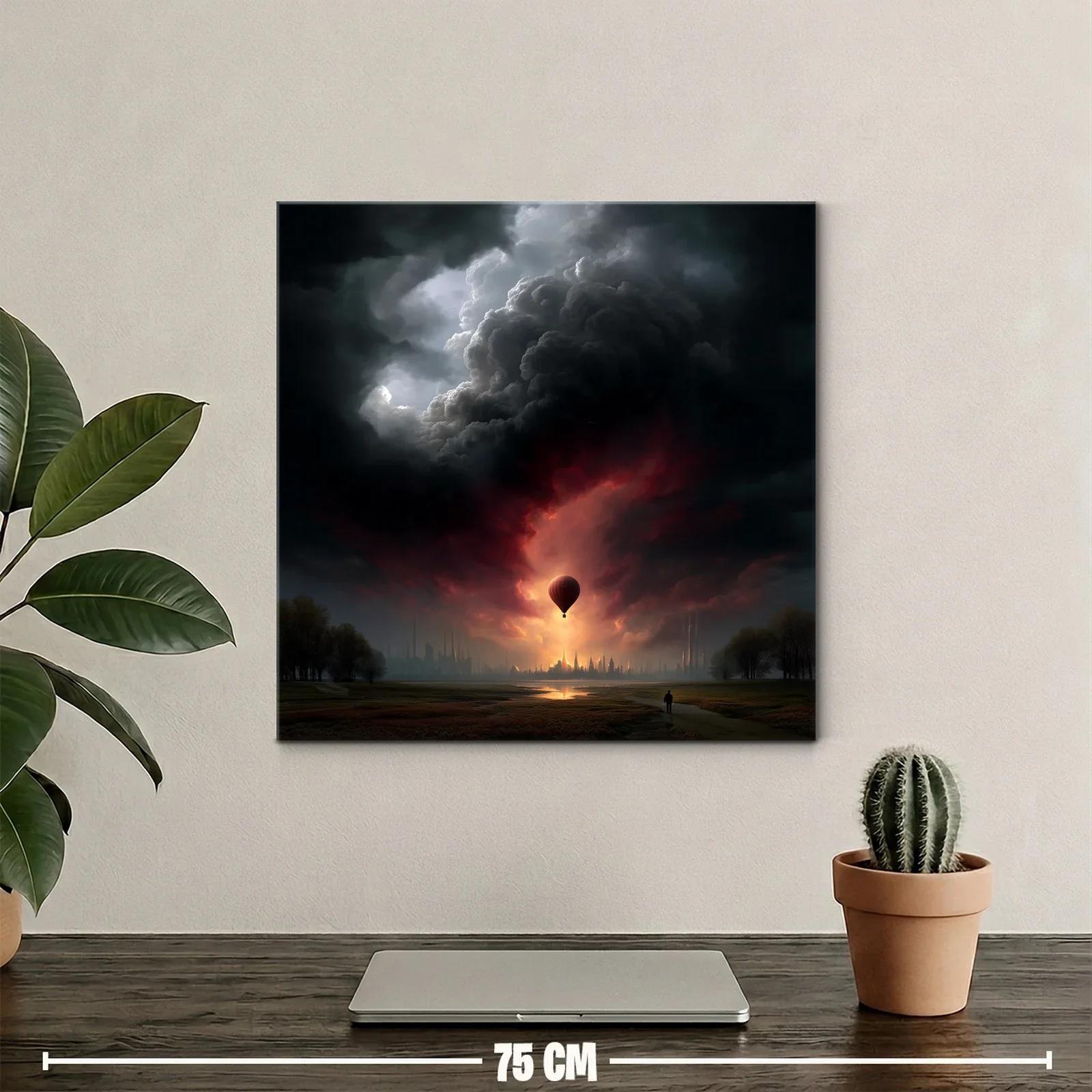 Globero solitario contra cielo dramático al atardecer — miniatura 2