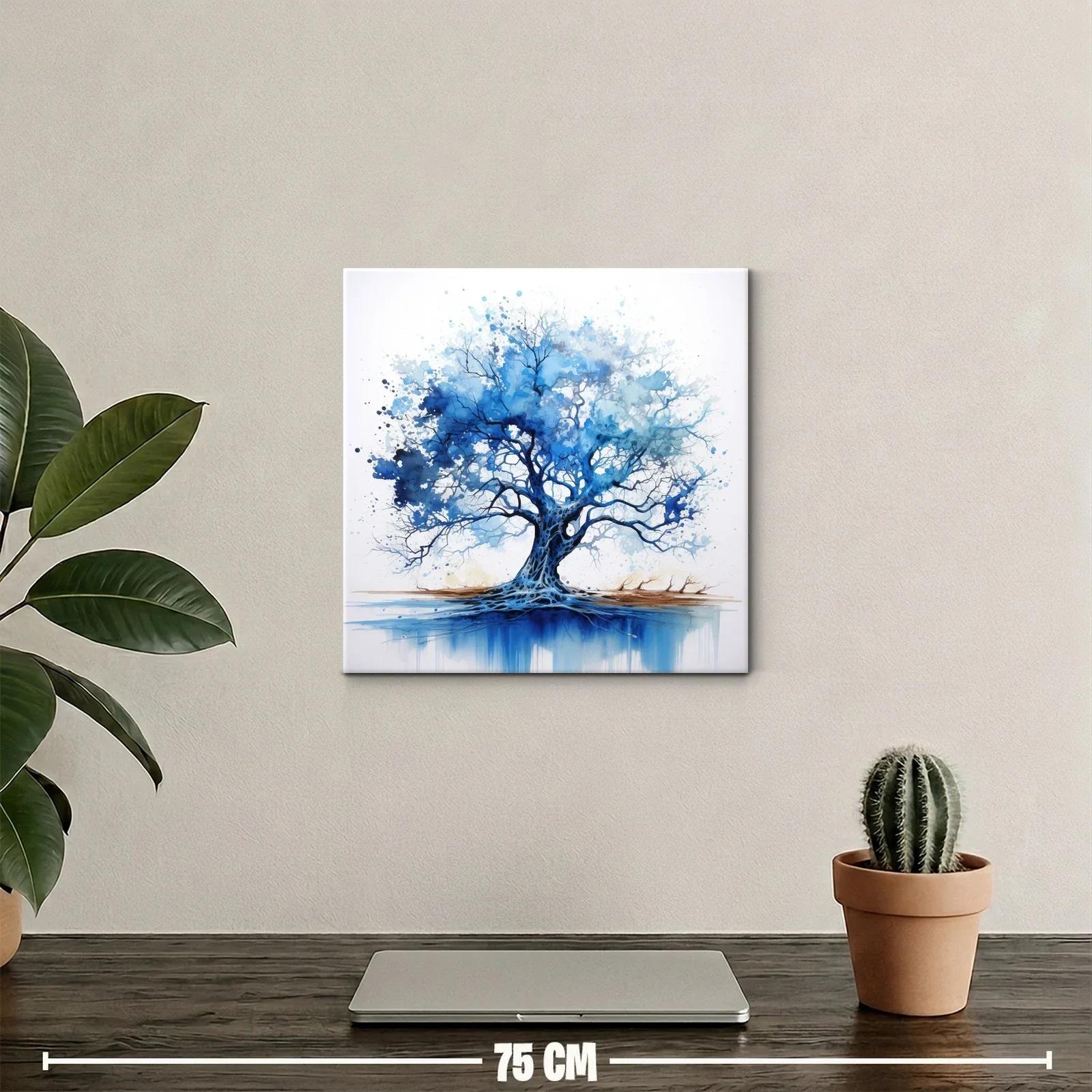 Árbol azul vibrante con raíces profundas y ramas extendidas — miniatura 2