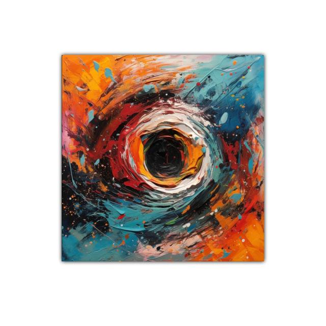 Cuadro abstracto con remolino de colores vibrantes