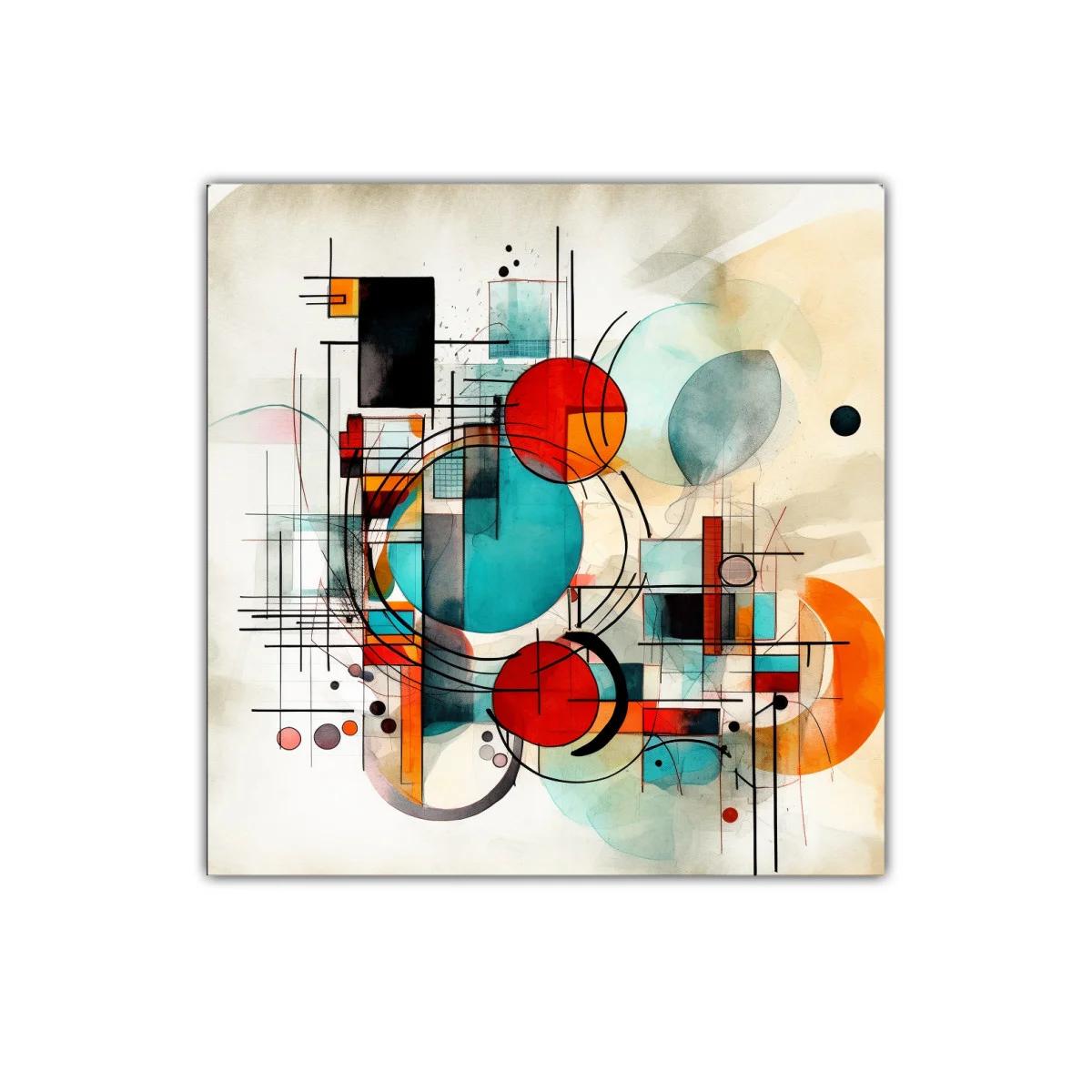 Composición abstracta con formas geométricas y colores vibrantes — imagen principal