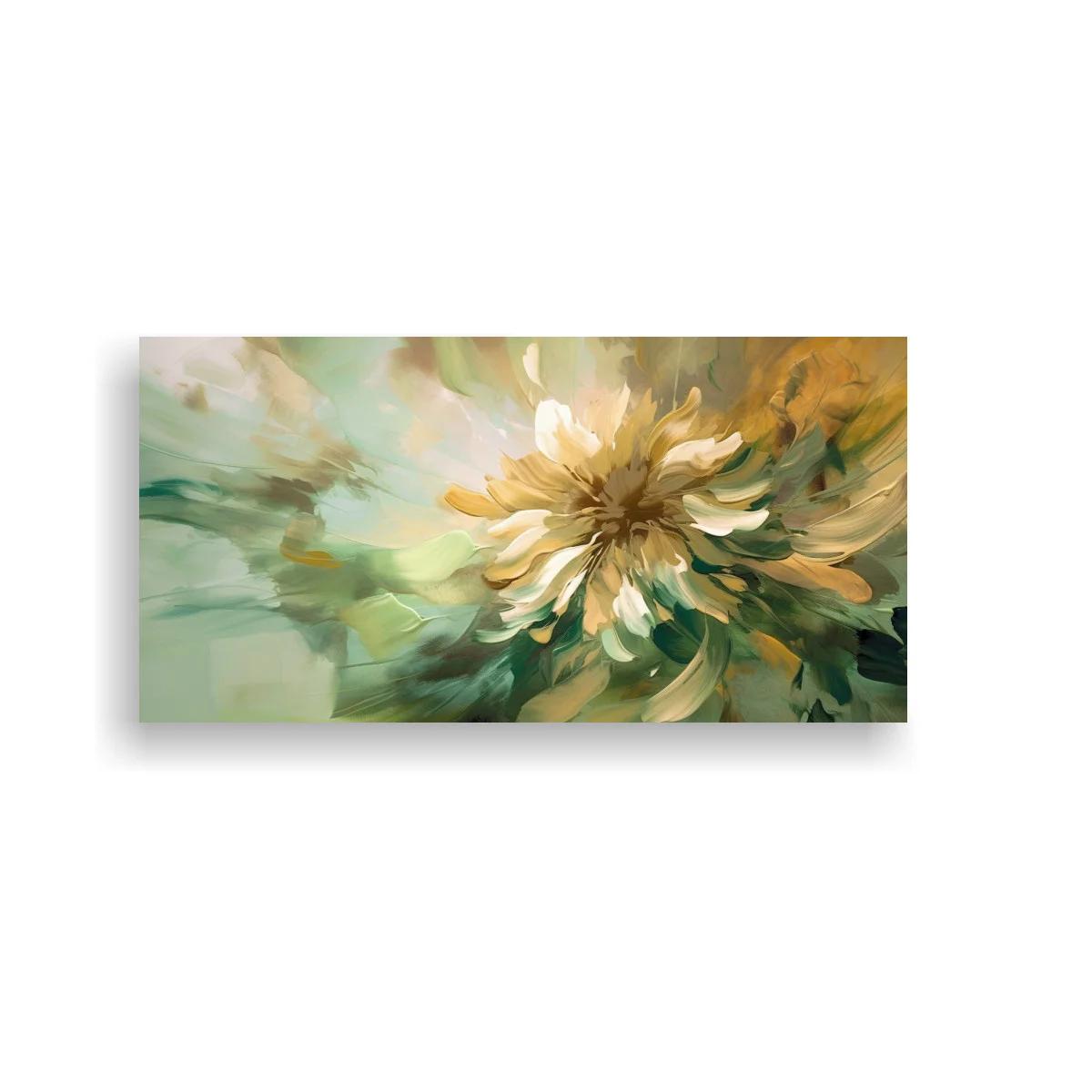 Cuadro flor crema con pinceladas sueltas