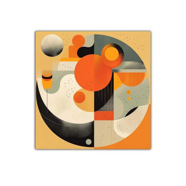 Composición geométrica con tonos cálidos y contraste sutil