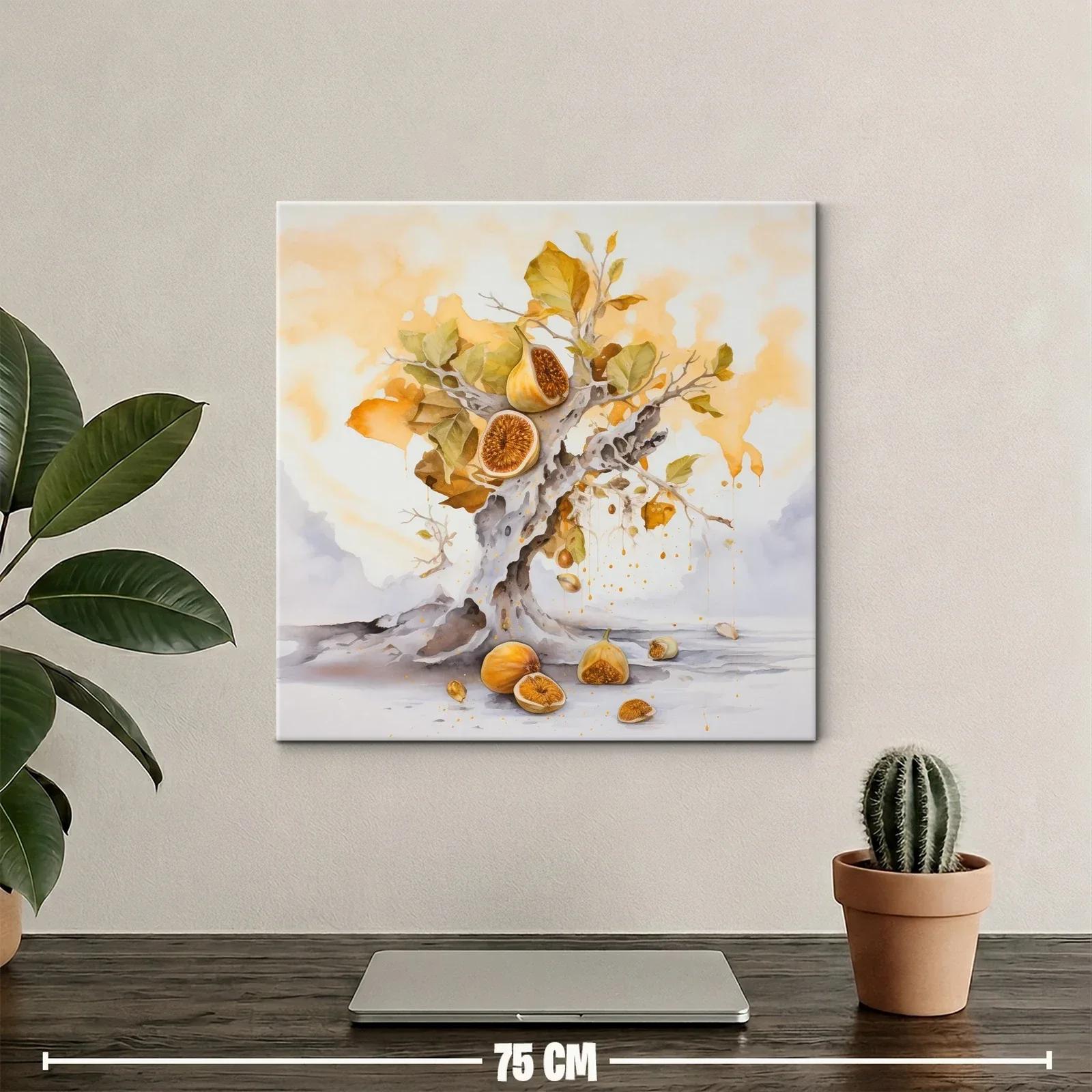 Composición artística de higo y árbol en tonos cálidos — miniatura 2