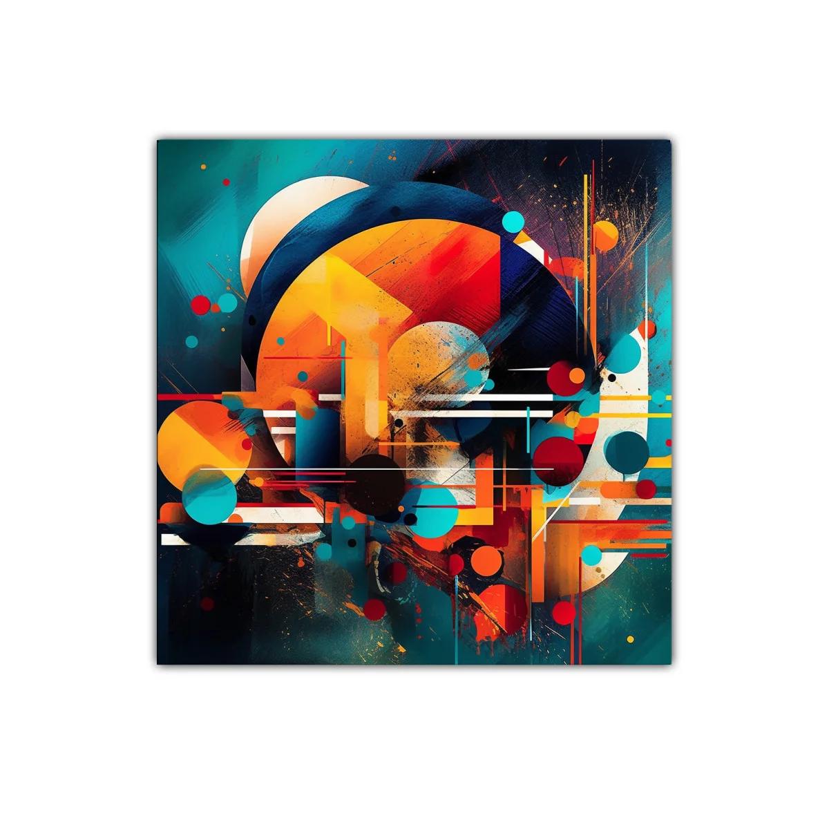 Cuadro abstracto con formas geométricas y colores vibrantes — imagen principal