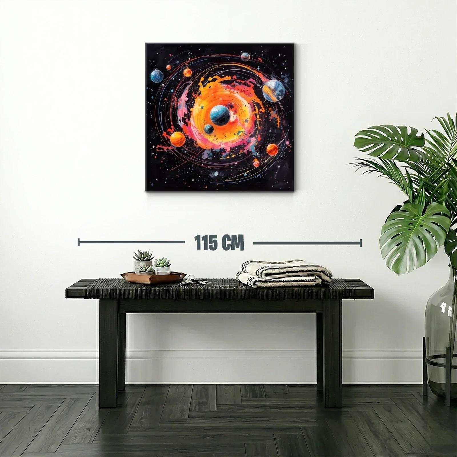 Explosión cósmica con planetas en órbitas vibrantes — miniatura 2