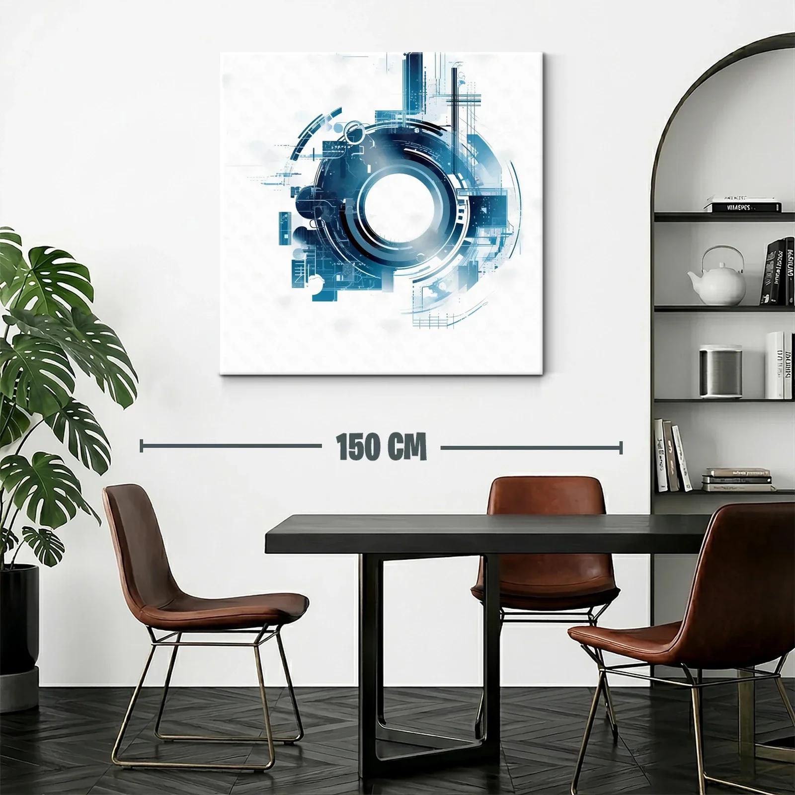 Composición abstracta circular en tonos azules y blanco — miniatura 2