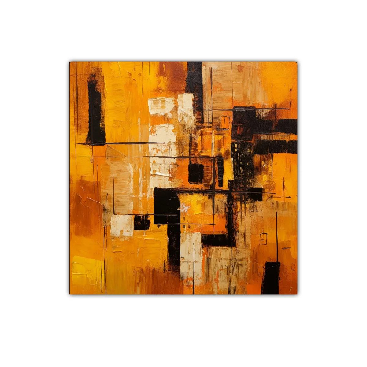 Cuadro abstracto en tonos cálidos y contrastes intensos — imagen principal