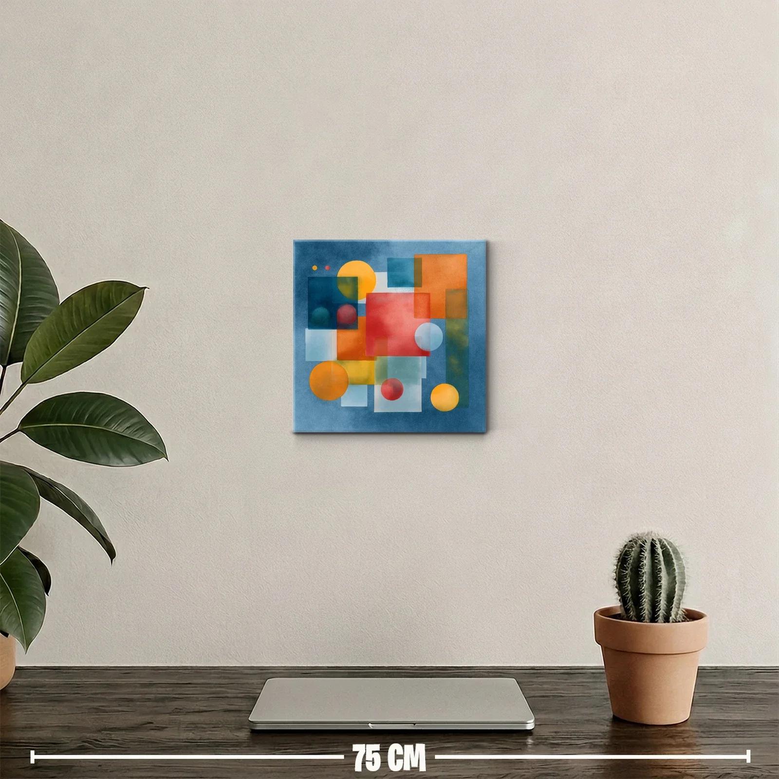 Composición abstracta en colores cálidos y fríos vibrantes — miniatura 2