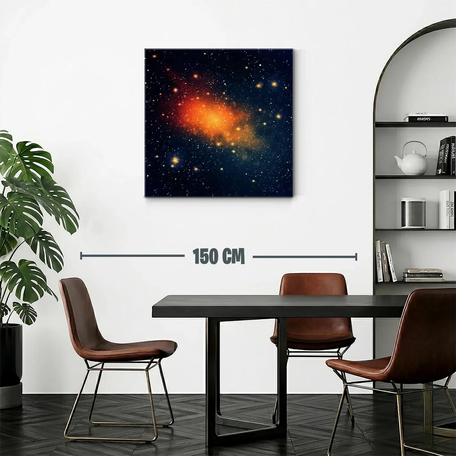 Cuadro abstracto con efecto estelar y tonos cálidos — miniatura 2