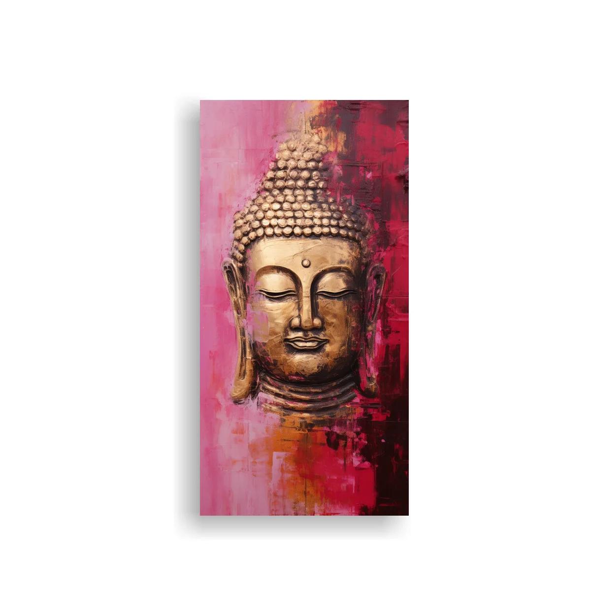 Cuadro Buda con fondo rosado y veladuras intensas — imagen principal