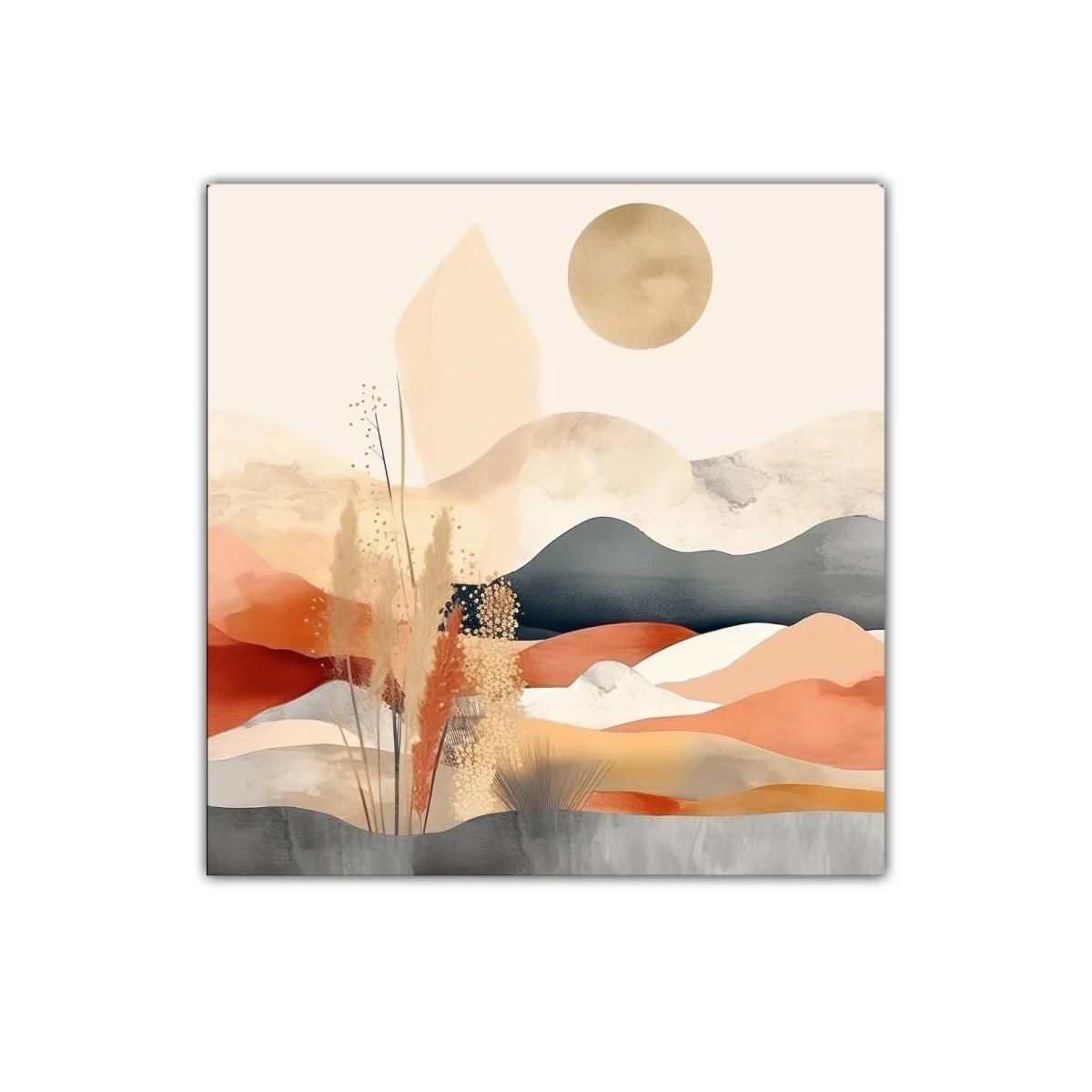 Paisaje abstracto con tonos cálidos y neutros para decoración — imagen principal