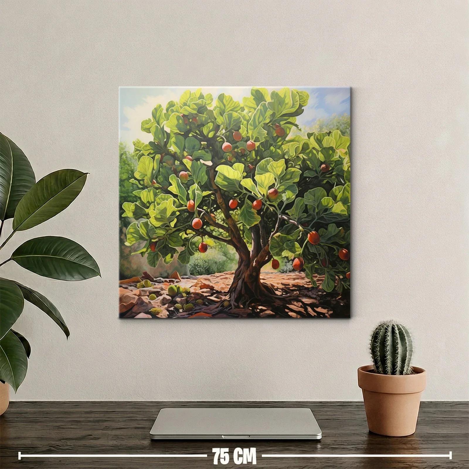 Árbol frutal iluminado con hojas y frutos vibrantes — miniatura 2