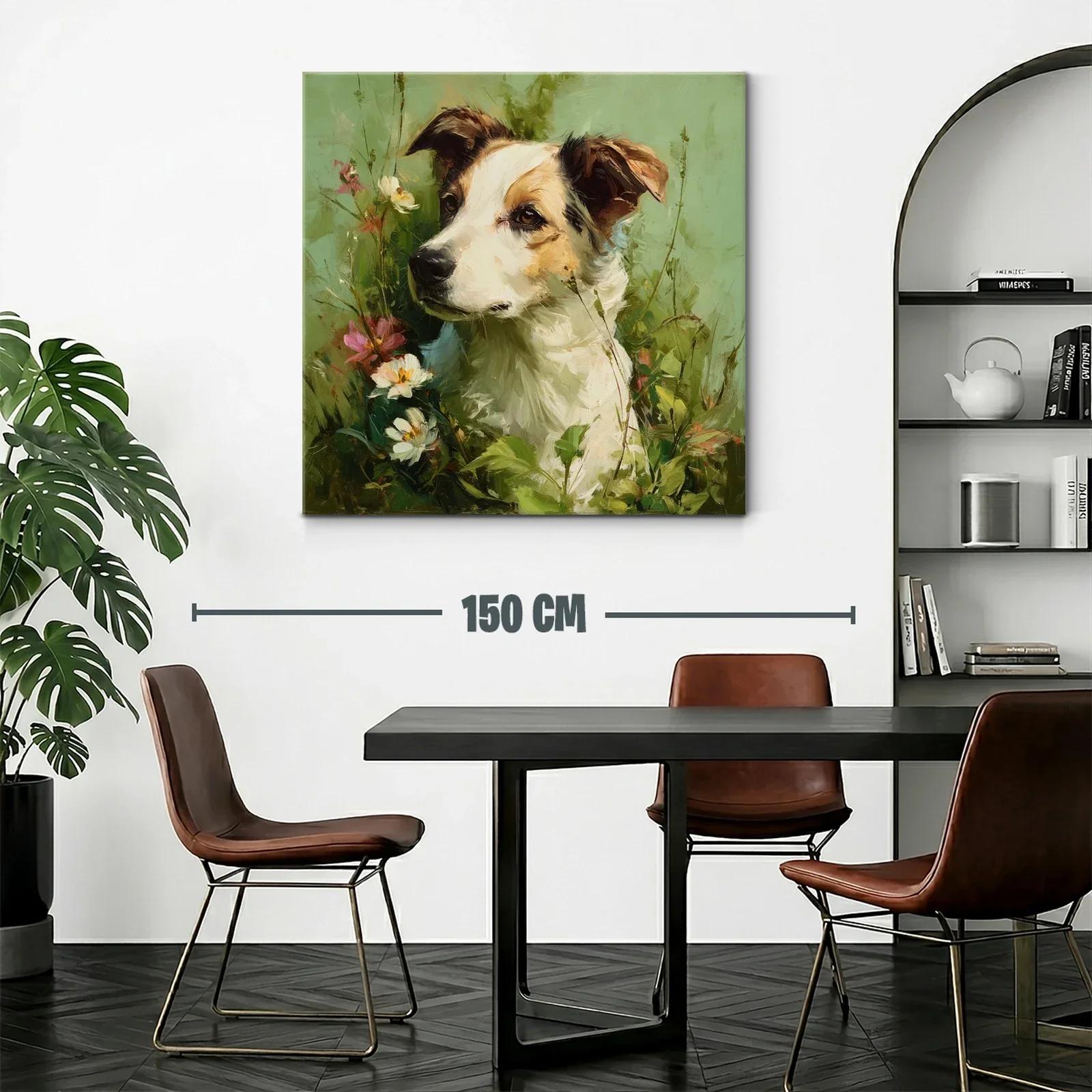 Retrato delicado de perro rodeado de flores naturales — miniatura 2