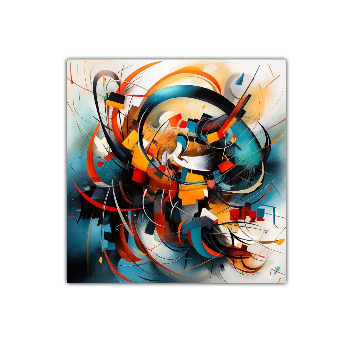 Composición dinámica en tonos cálidos y fríos vibrantes — imagen principal