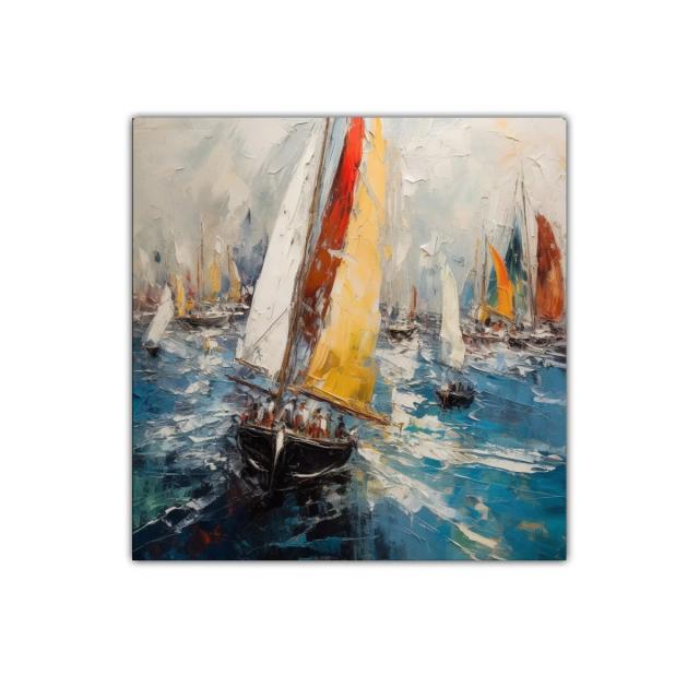 Regata de veleros en vibrantes aguas azules