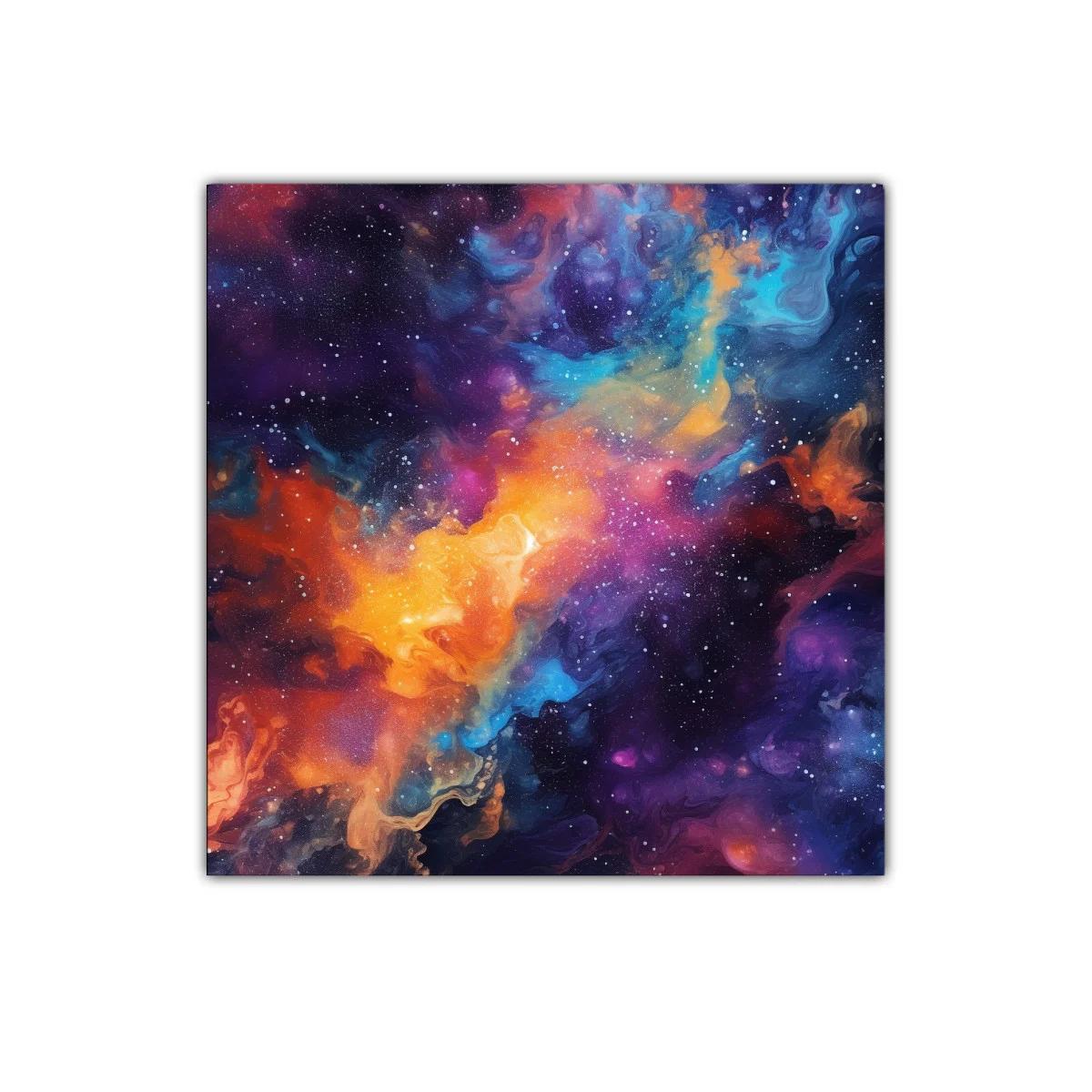 Cuadro vibrante con nebulosa cósmica y colores intensos — imagen principal