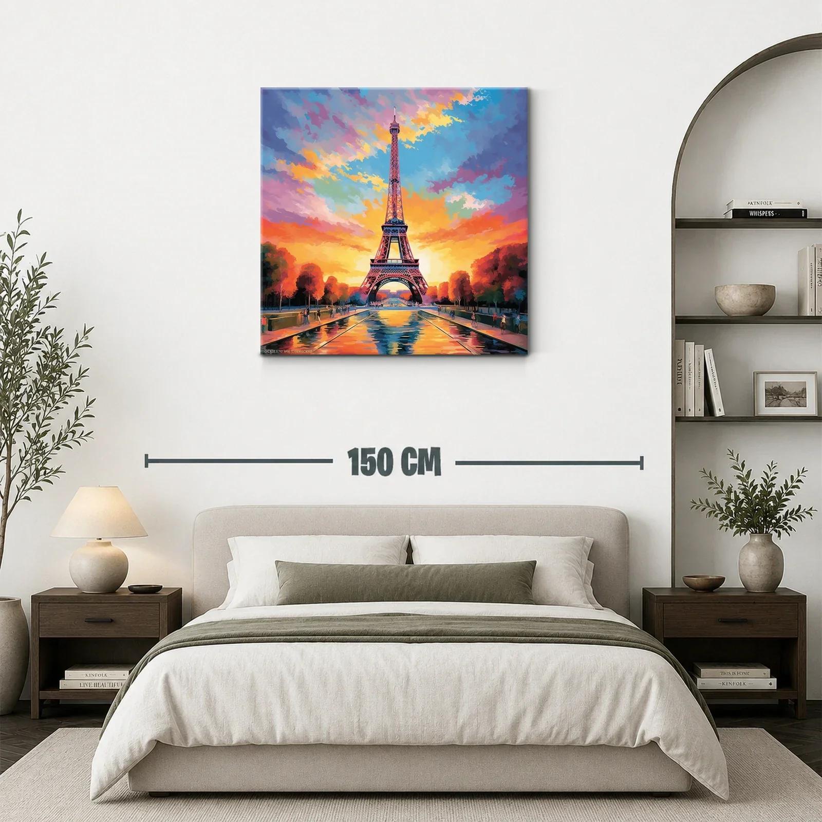 Atardecer vibrante en la torre de París — miniatura 3