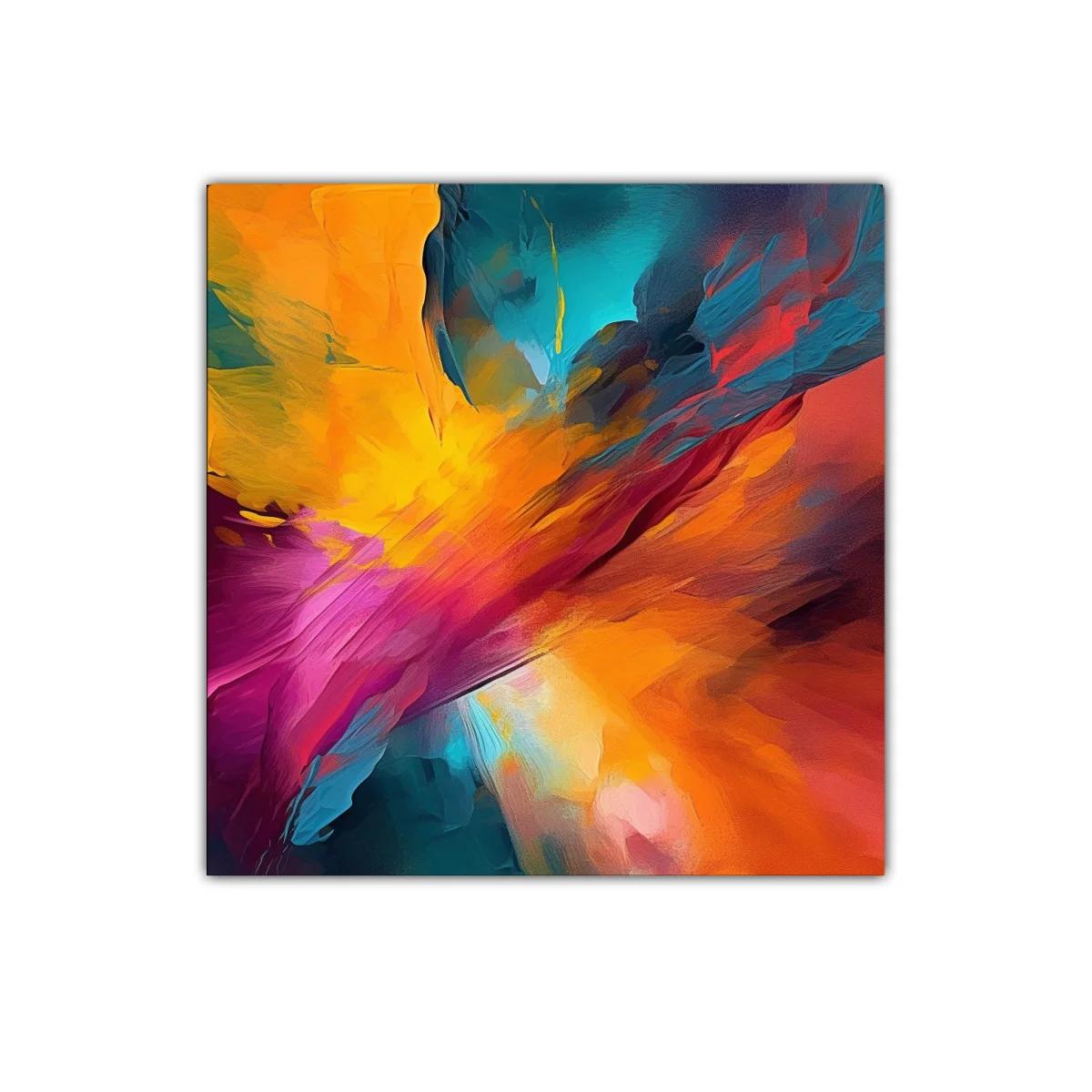 Explosión energética de colores vibrantes en composición abstracta