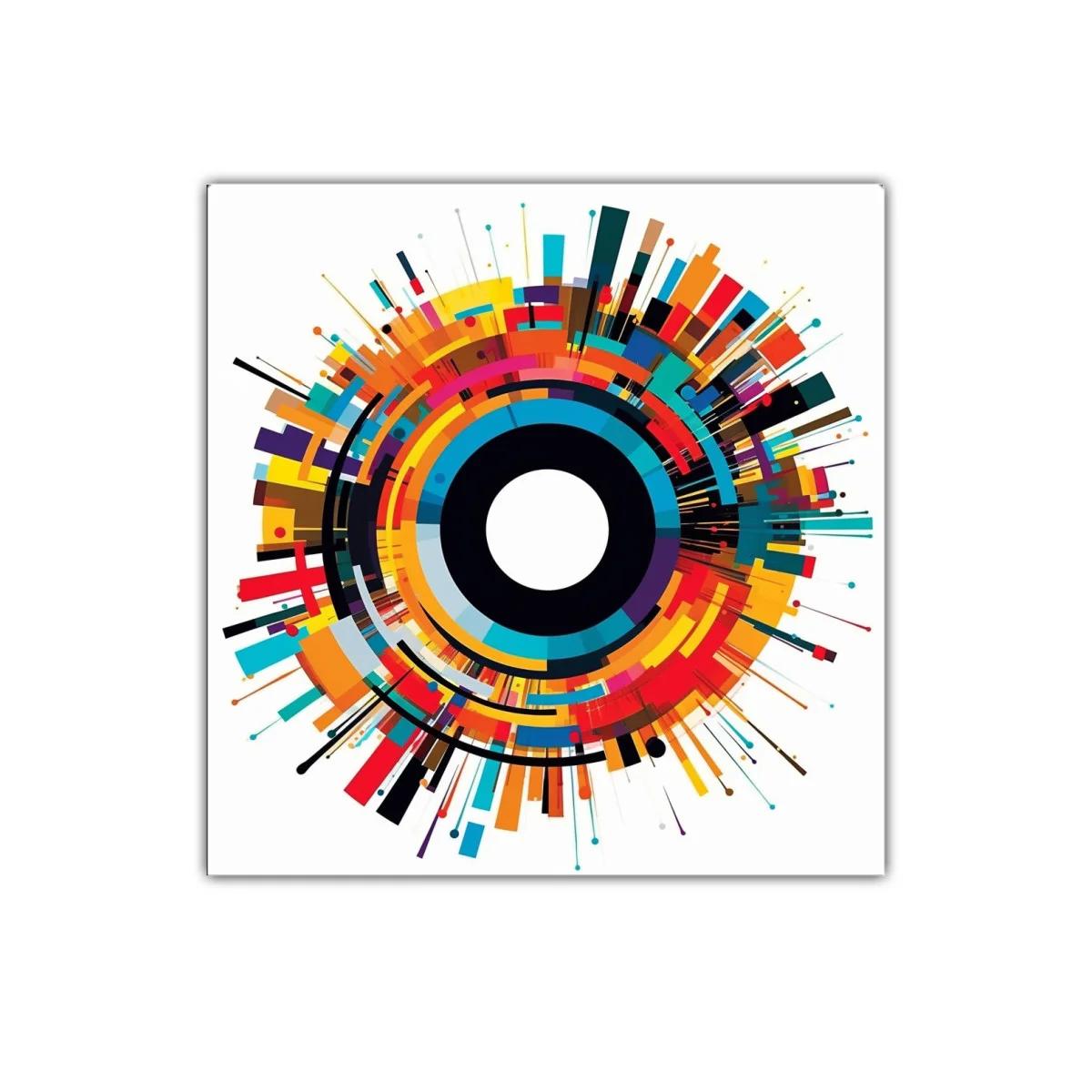 Cuadro decorativo con diseño geométrico circular colorido — imagen principal