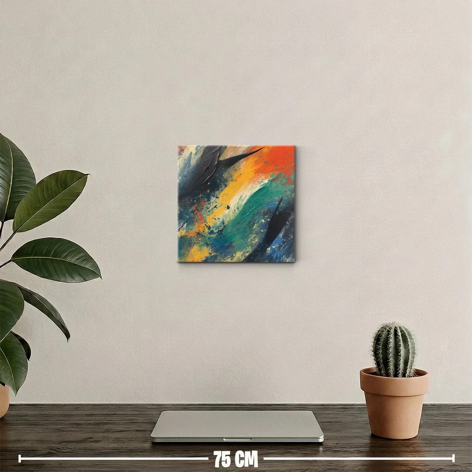 Cuadro decorativo abstracto con tonos vibrantes y dinámicos — miniatura 2