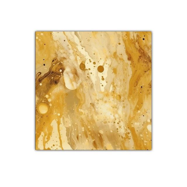 Cuadro artístico con diseño fluido en tonos dorados y crema