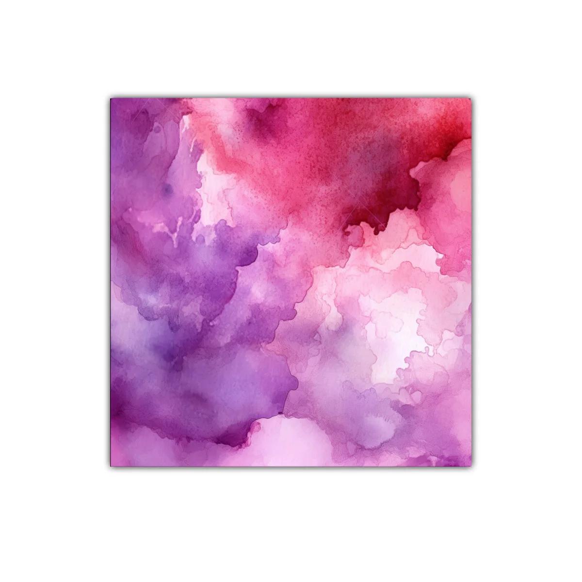 Cuadro abstracto en tonos rosas y morados para decoración moderna — imagen principal
