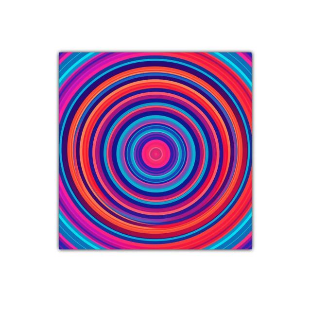 Cuadro decorativo círculos concéntricos vibrantes colores vivos