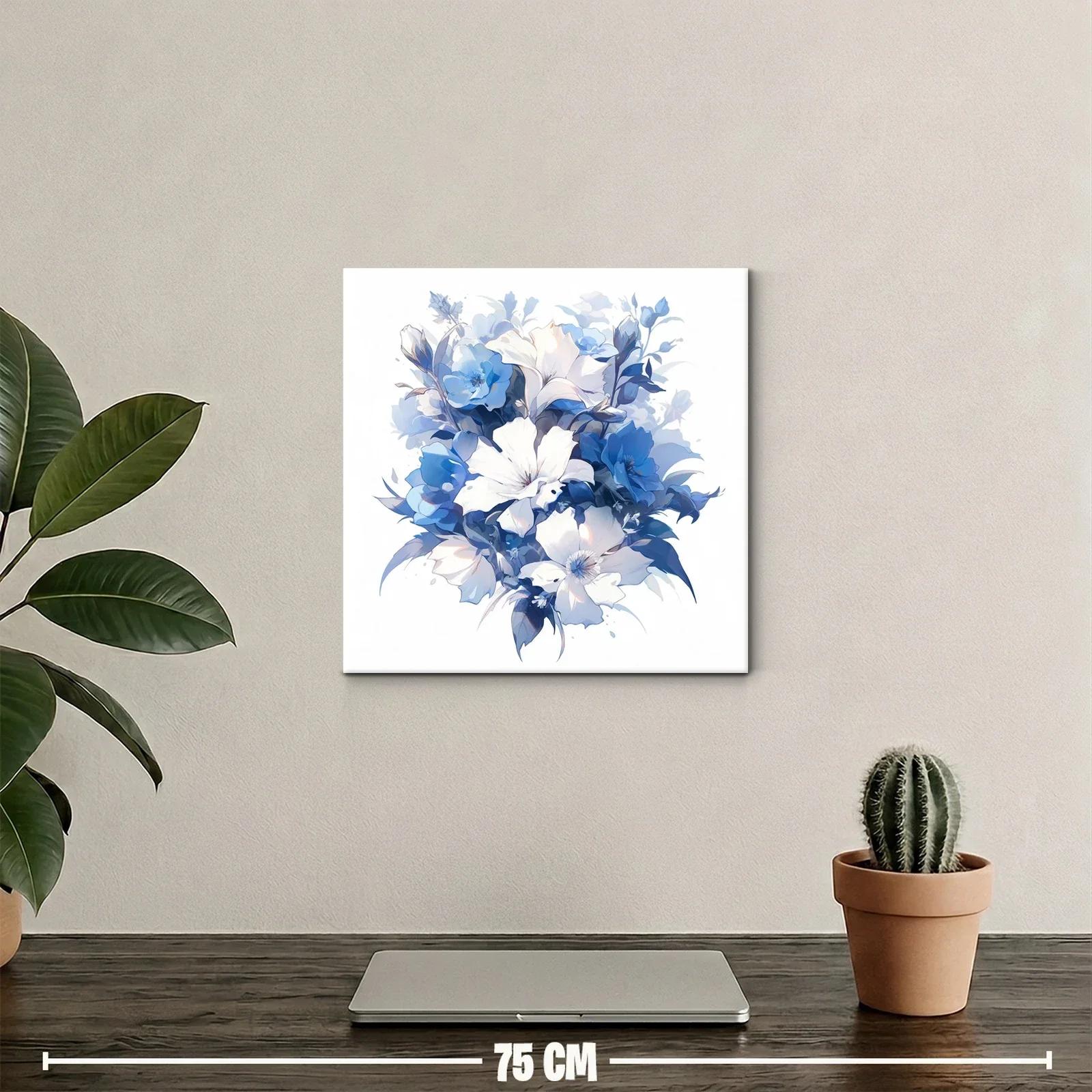 Composición Floral en Tonos Azules y Blancos — miniatura 2