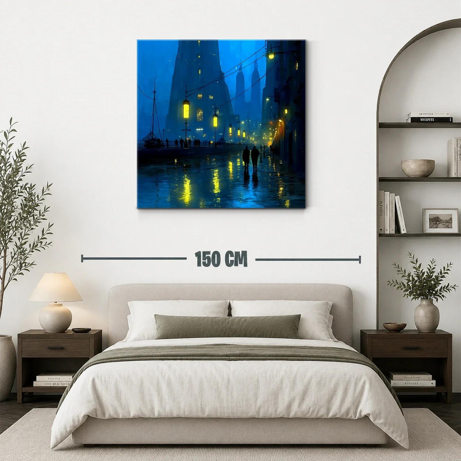 Atardecer urbano con luces reflejadas en la lluvia — miniatura 3