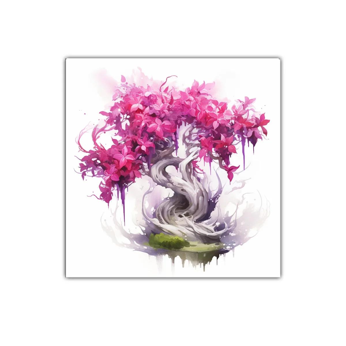 Árbol encantado con flores fucsia vibrantes y tronco retorcido — imagen principal
