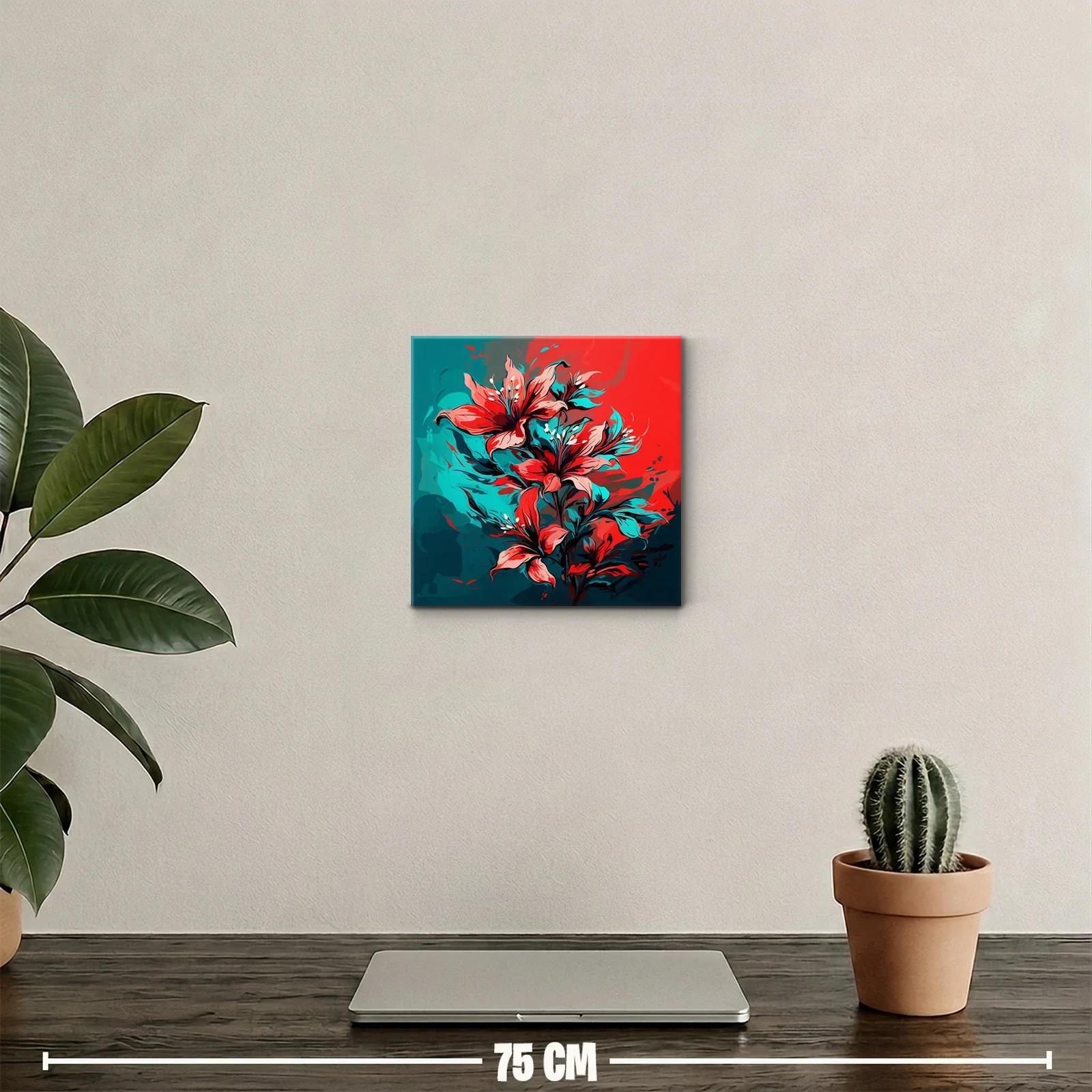 Lágrimas de fuego cuadro floral vibrante y moderno — miniatura 2